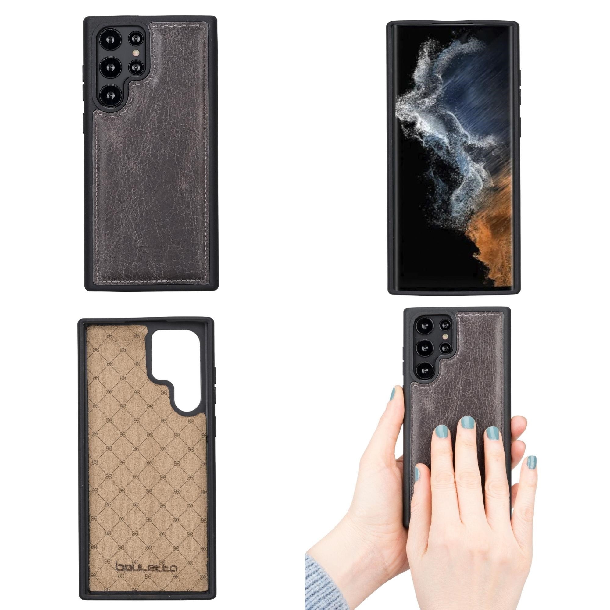 BOULETTA FLEX COVER BACK LEDER CASE FÜR SAMSUNG GALAXY S22 Ultra - Grau
