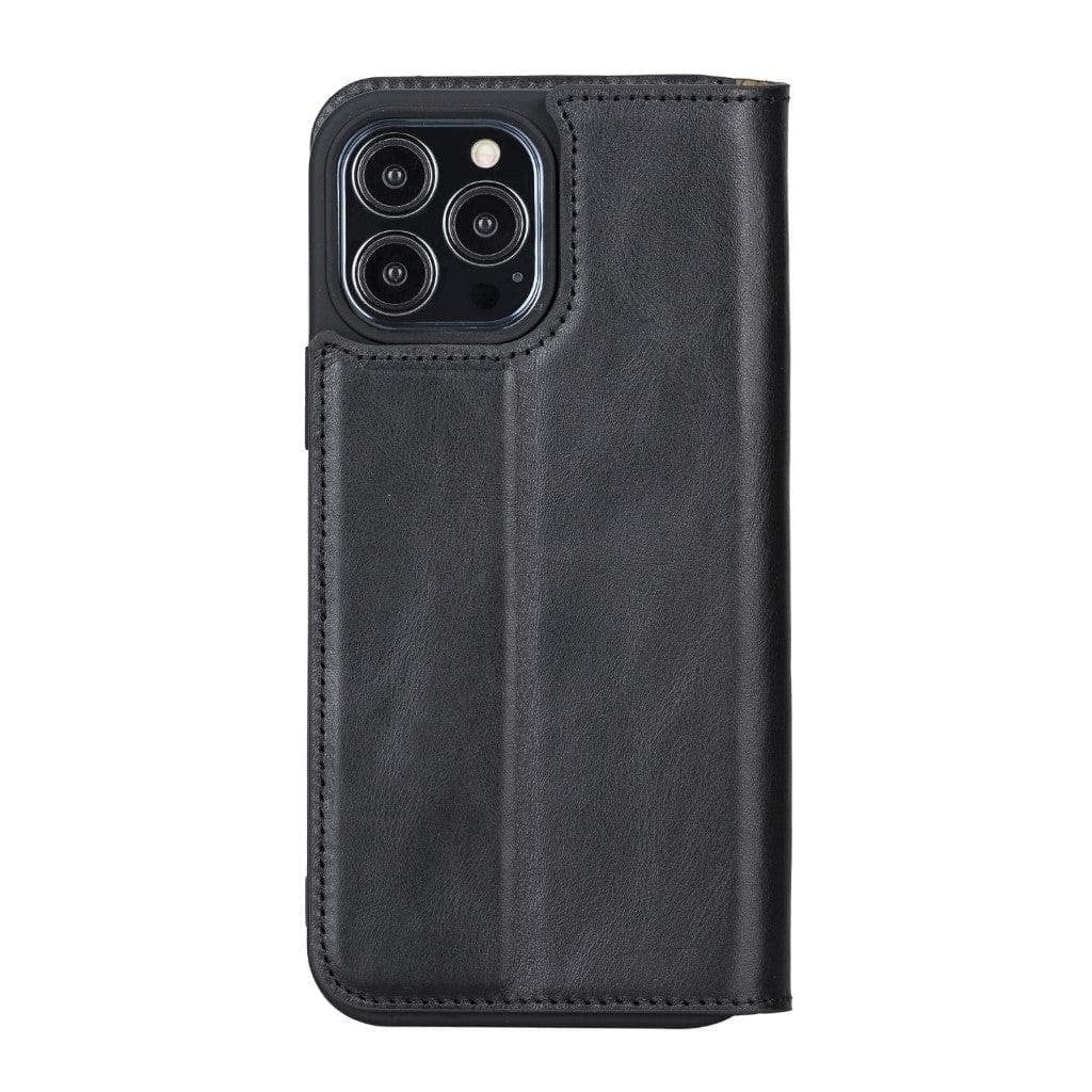 iPhone 13 Pro Slim Wallet Handyhülle aus Leder mit RFID-Blocker - schwarz