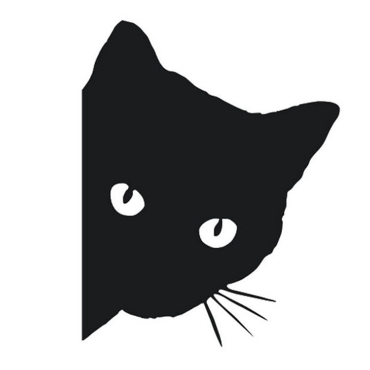Katzenkopf Aufkleber Katze Autoaufkleber Tuning sticker film Car DIY Schwarz