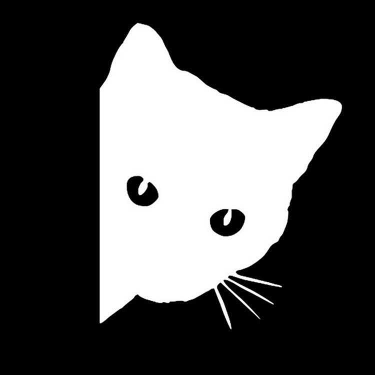 Katzenkopf Aufkleber Katze Autoaufkleber Tuning sticker film Car DIY Weiss