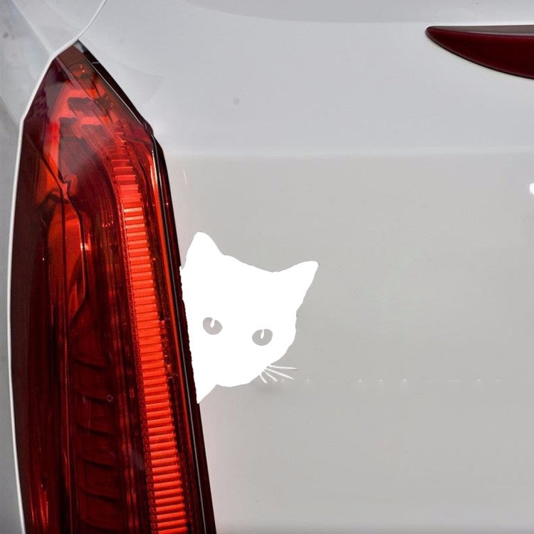 Katzenkopf Aufkleber Katze Autoaufkleber Tuning sticker film Car DIY Weiss