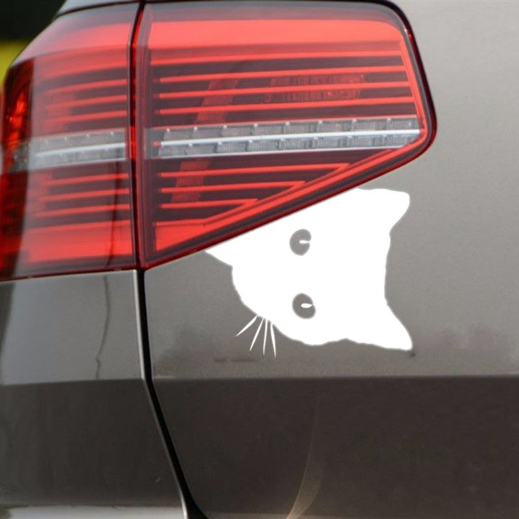Katzenkopf Aufkleber Katze Autoaufkleber Tuning sticker film Car DIY Weiss