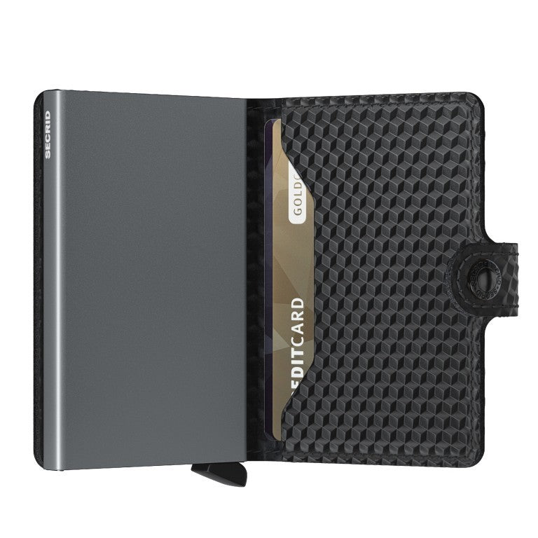 SECRID MINIWALLET CUBIC BLACK-TITANIUM (AUF WUNSCH MIT GRAVUR)