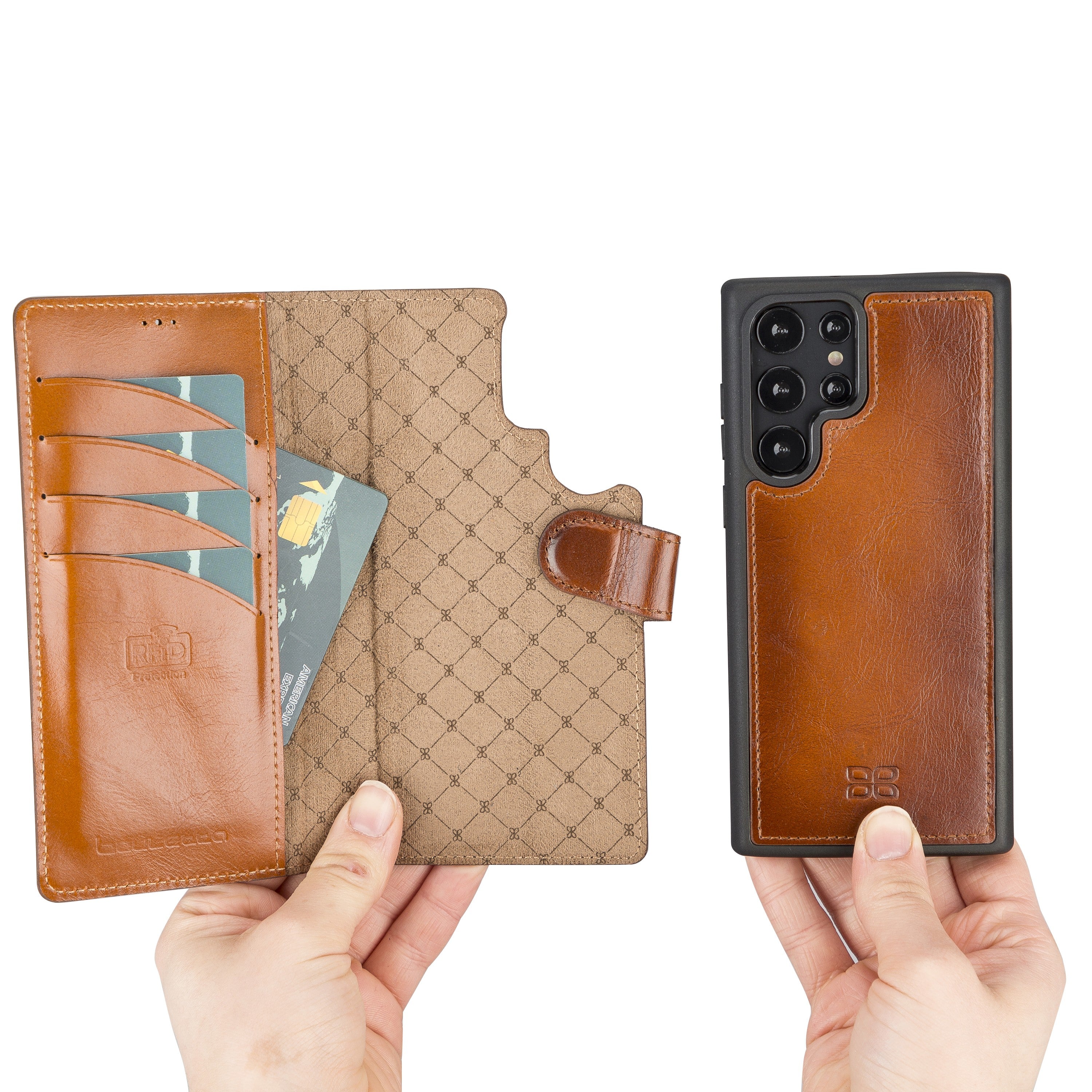 BOULETTA MAGNETISCH ABNEHMBARE LEDERHÜLLE FÜR SAMSUNG GALAXY S23 Ultra - Tan