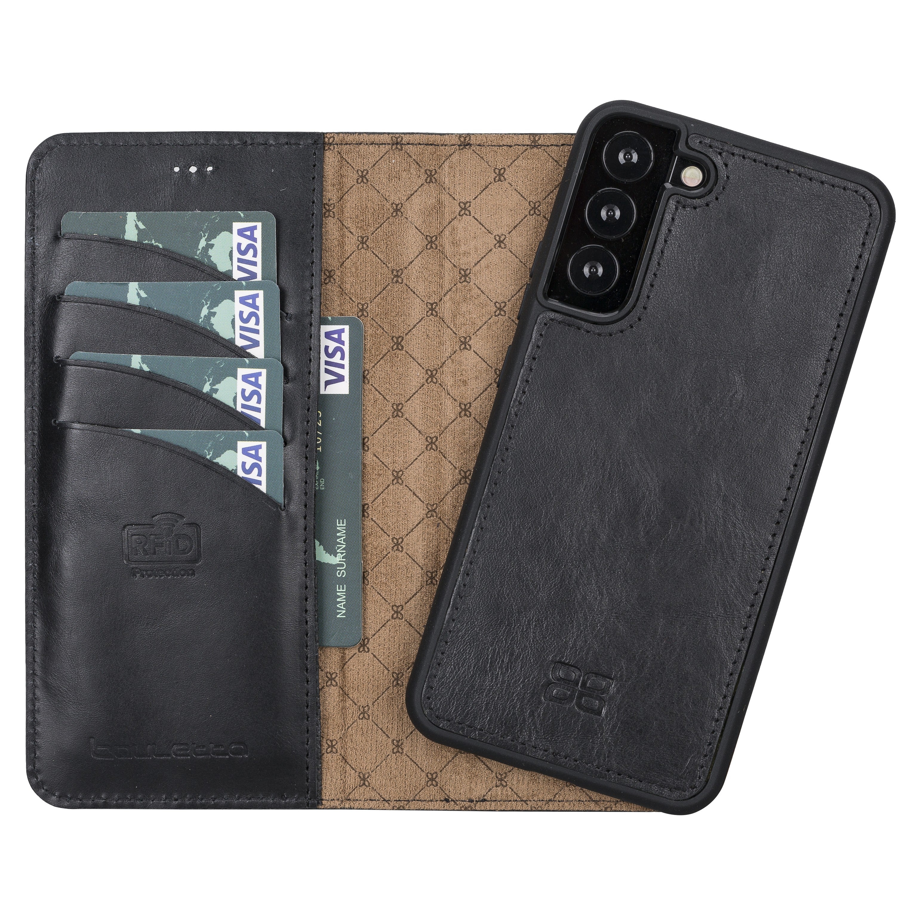 BOULETTA MAGNETISCH ABNEHMBARE LEDERHÜLLE FÜR SAMSUNG GALAXY S23 Plus - Schwarz