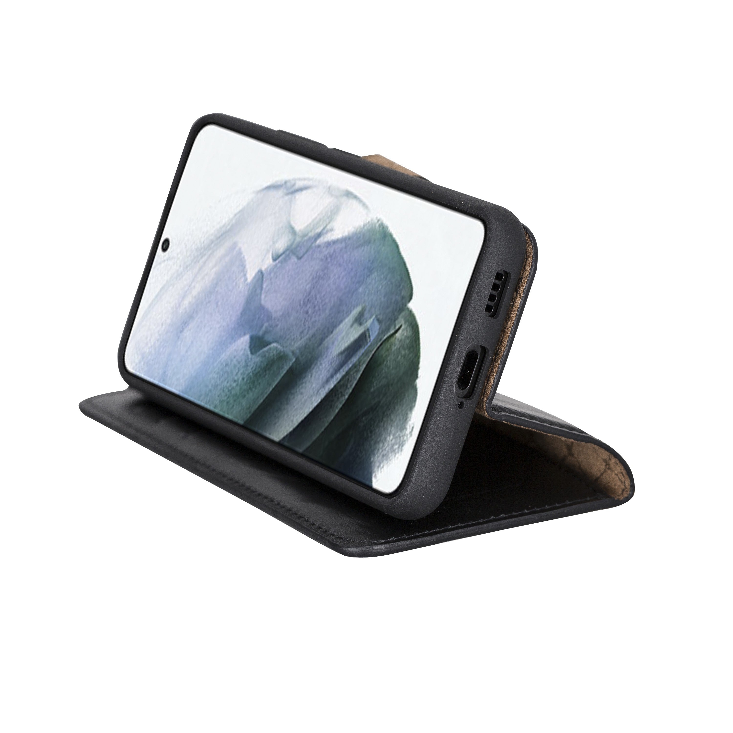 BOULETTA MAGNETISCH ABNEHMBARE LEDERHÜLLE FÜR SAMSUNG GALAXY S23 Plus - Schwarz