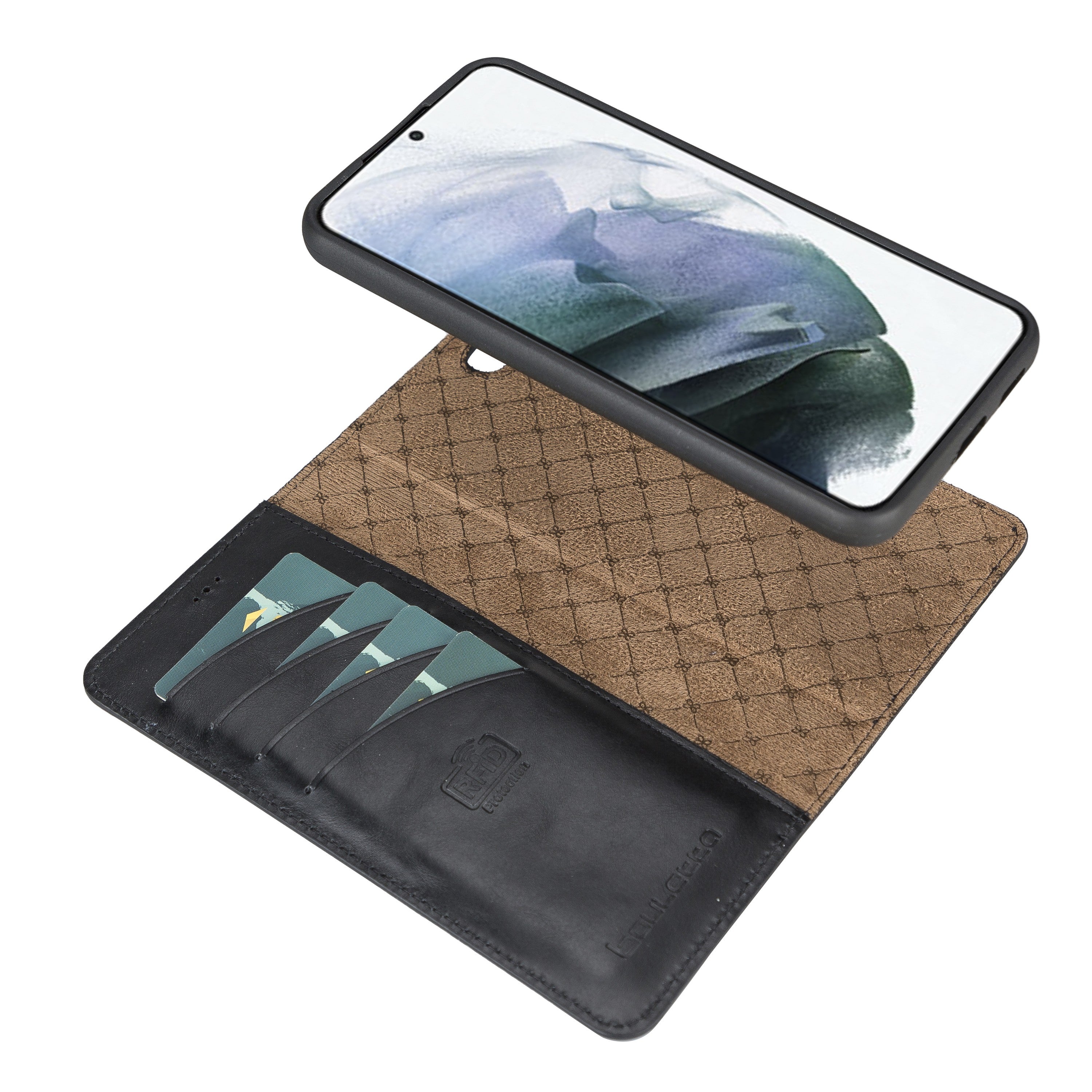 BOULETTA MAGNETISCH ABNEHMBARE LEDERHÜLLE FÜR SAMSUNG GALAXY S23 Plus - Schwarz