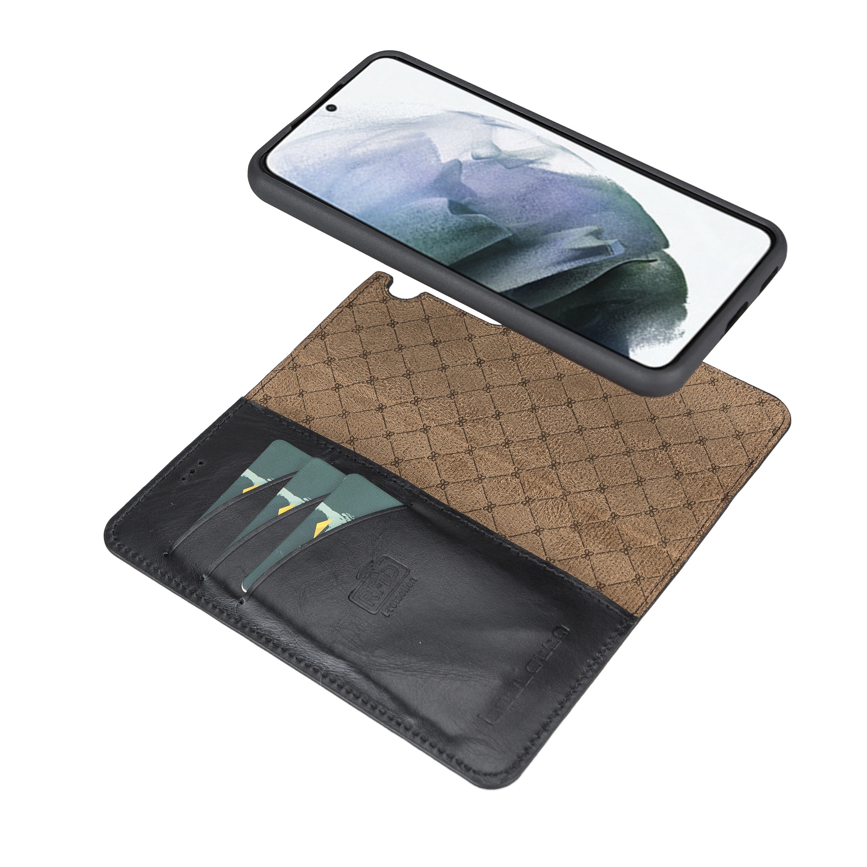 BOULETTA MAGNETISCH ABNEHMBARE LEDERHÜLLE FÜR SAMSUNG GALAXY S23 - Schwarz