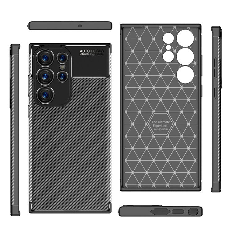 Samsung Galaxy S23 Ultra Carbon Fiber TPU Case Schwarz