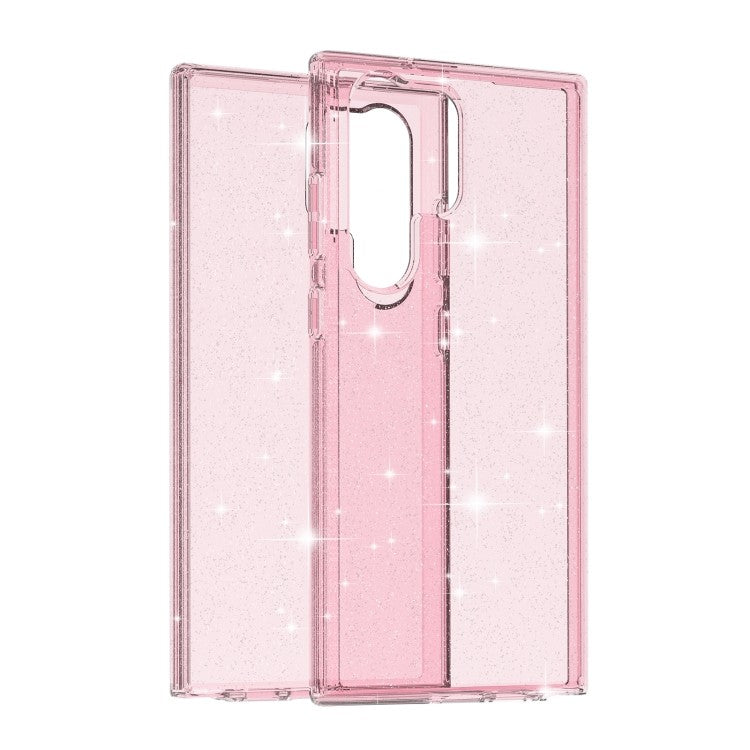 Samsung Galaxy S23 Ultra Silikon Glitzer Transparent Pink Case