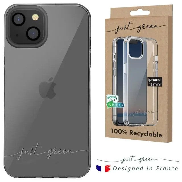 Apple iPhone 13 Mini 50% biologisch abbaubare Handyhülle von Just Green – Transparent