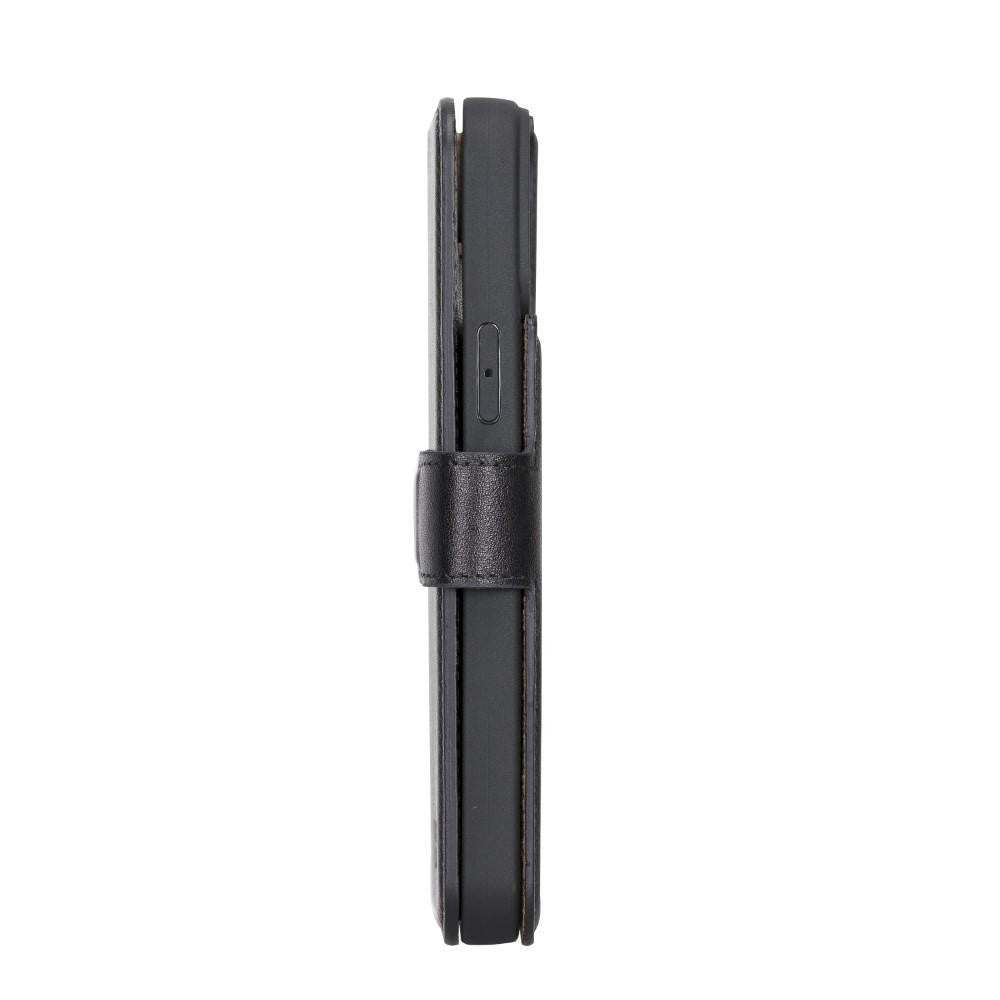Bouletta Magnetische abnehmbare Handyhülle aus Leder mit RFID-Blocker für iPhone 15 Pro Schwarz