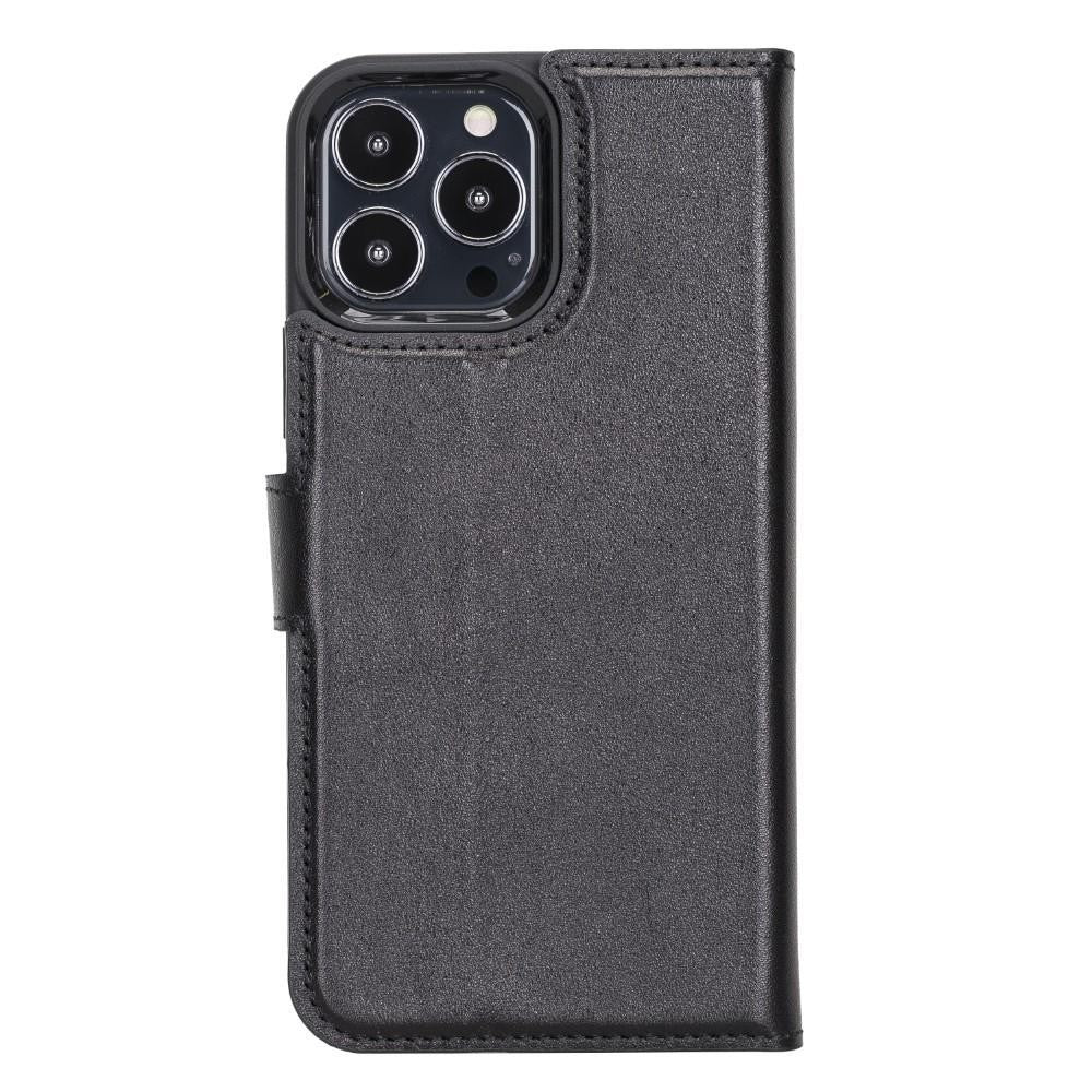 Bouletta Magnetische abnehmbare Handyhülle aus Leder mit RFID-Blocker für iPhone 15 Pro Schwarz
