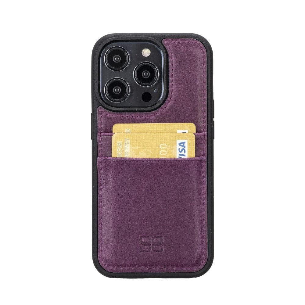 Bouletta Flex Cover Back Leder Case mit Kartenfach für iPhone 15 Pro Max 6.7 - Lila