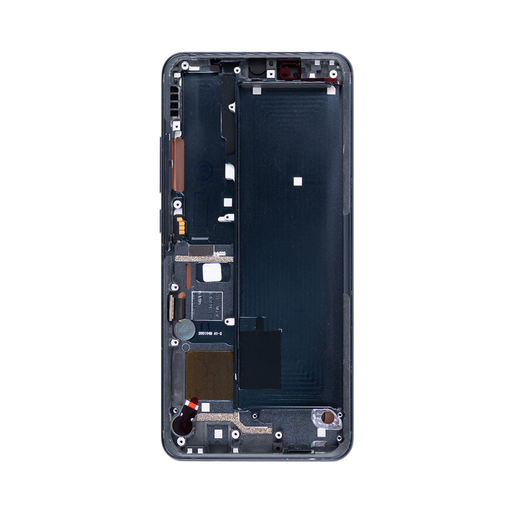 Xiaomi Mi Note 10, Mi Note 10 Pro, Mi Note 10 Lite Display und Digitizer mit Rahmen, Mitternachtsschwarz (OEM)