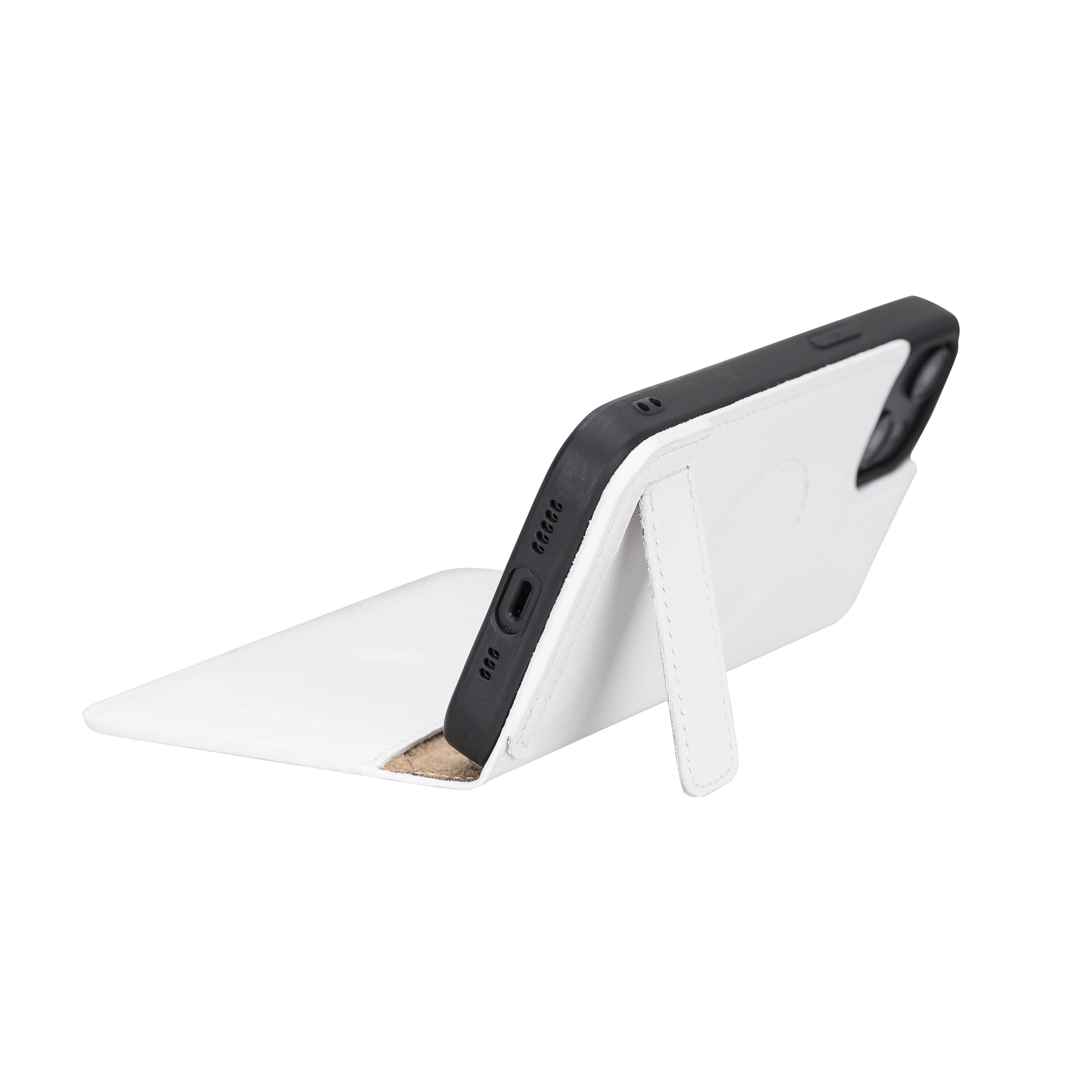 iPhone 14 Bouletta Brooks Leder Slim Etui Weiss