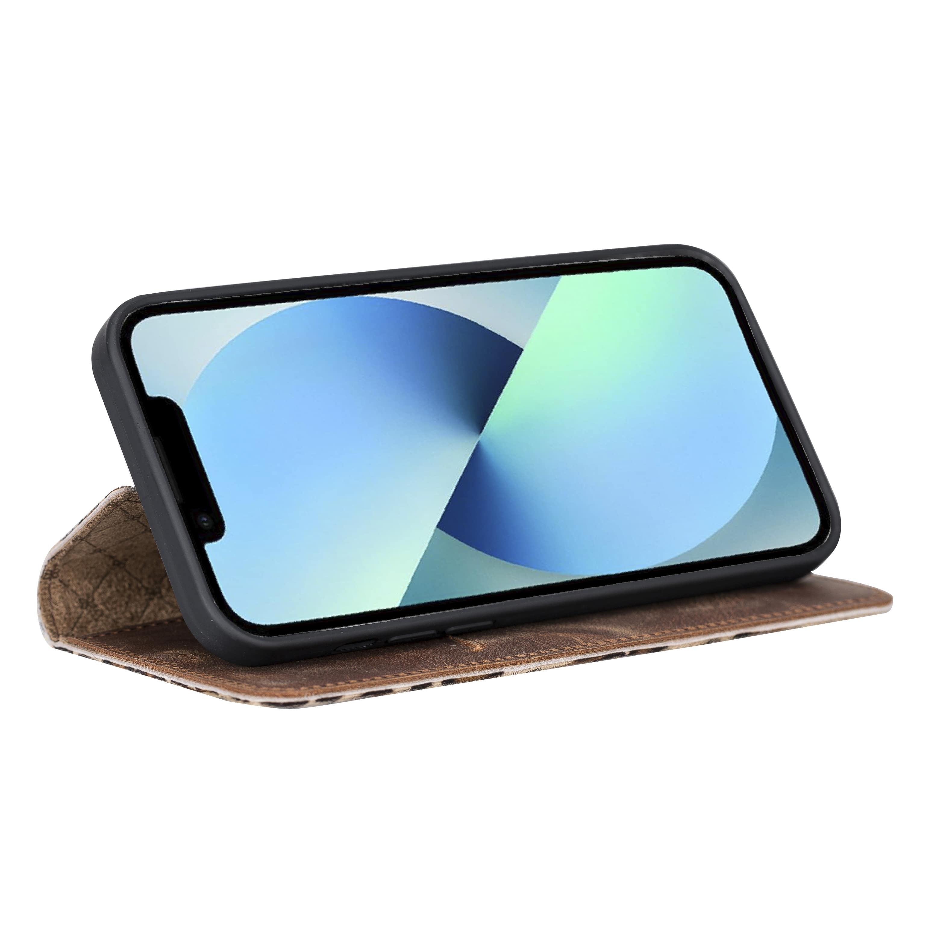 iPhone 13 Pro Bouletta Brooks Leder Slim Etui Leopard