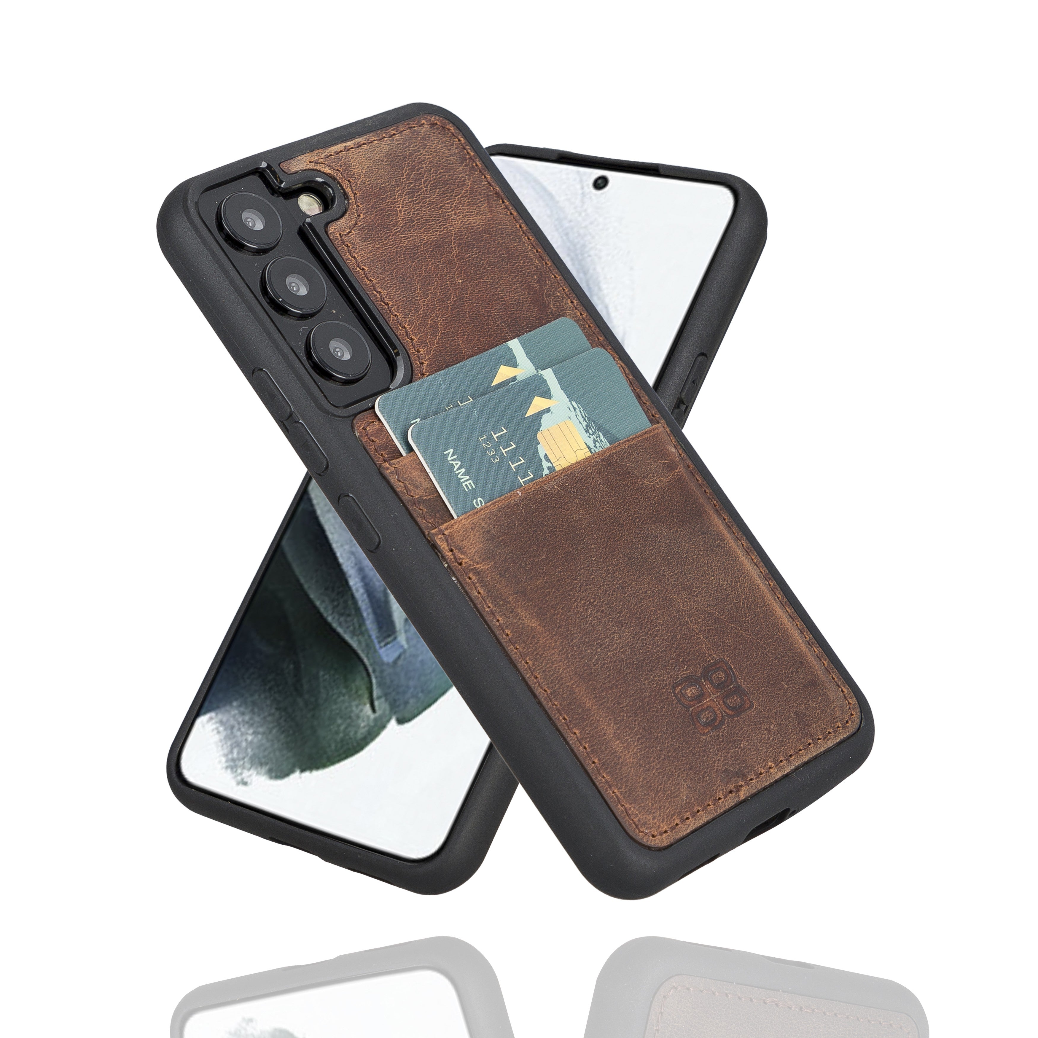 BOULETTA FLEX COVER LEDERHÜLLE MIT KARTENFACH FÜR SAMSUNG GALAXY S23 Plus - Antikbraun