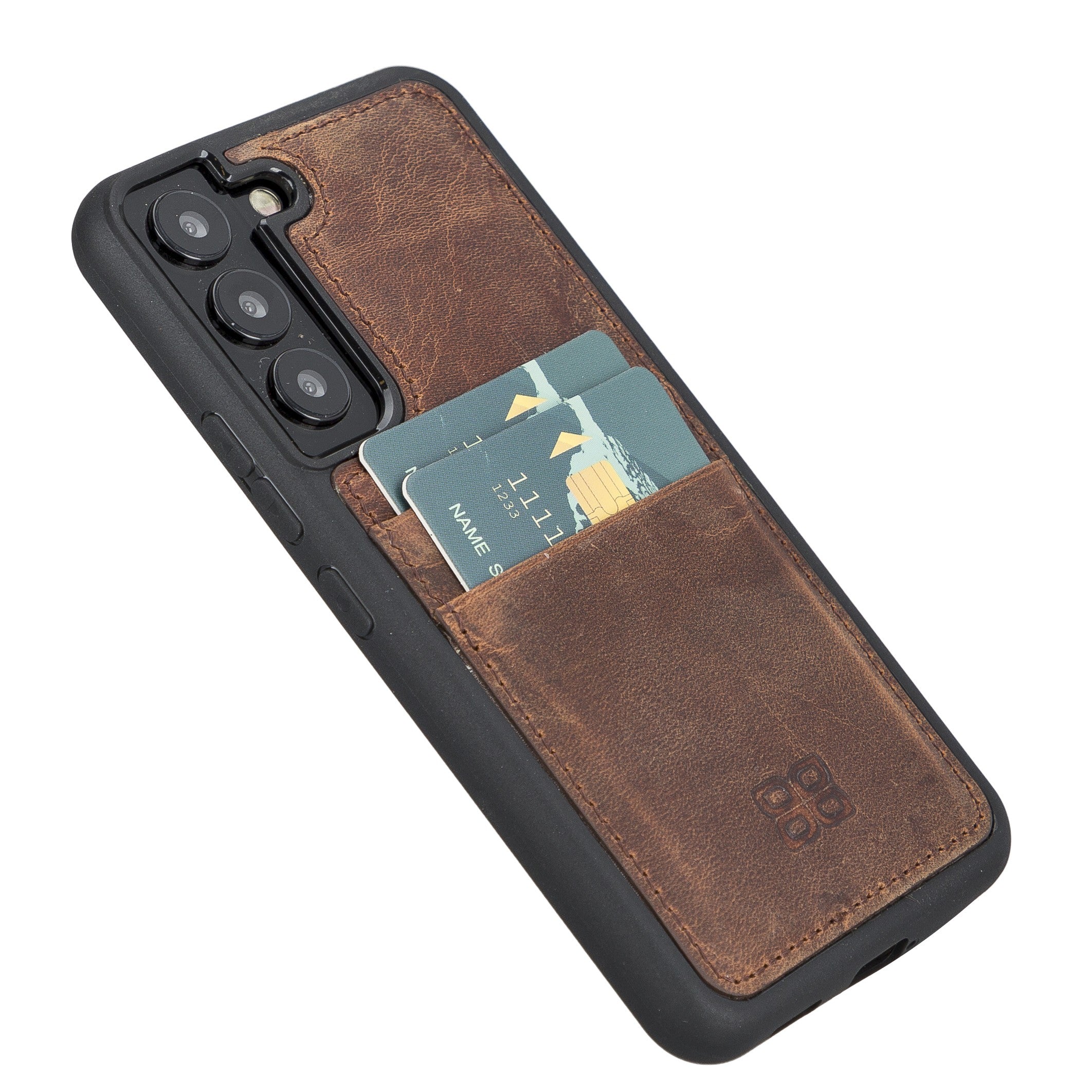 BOULETTA FLEX COVER LEDERHÜLLE MIT KARTENFACH FÜR SAMSUNG GALAXY S23 Plus - Antikbraun