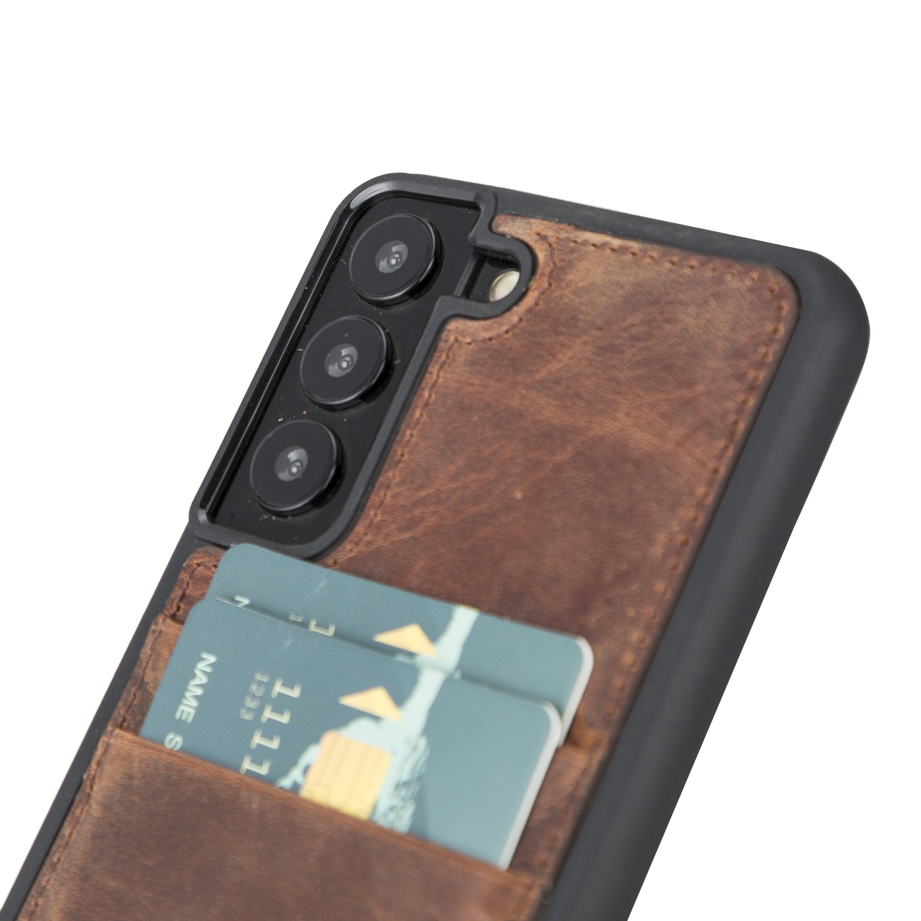 BOULETTA FLEX COVER LEDERHÜLLE MIT KARTENFACH FÜR SAMSUNG GALAXY S23 Plus - Antikbraun