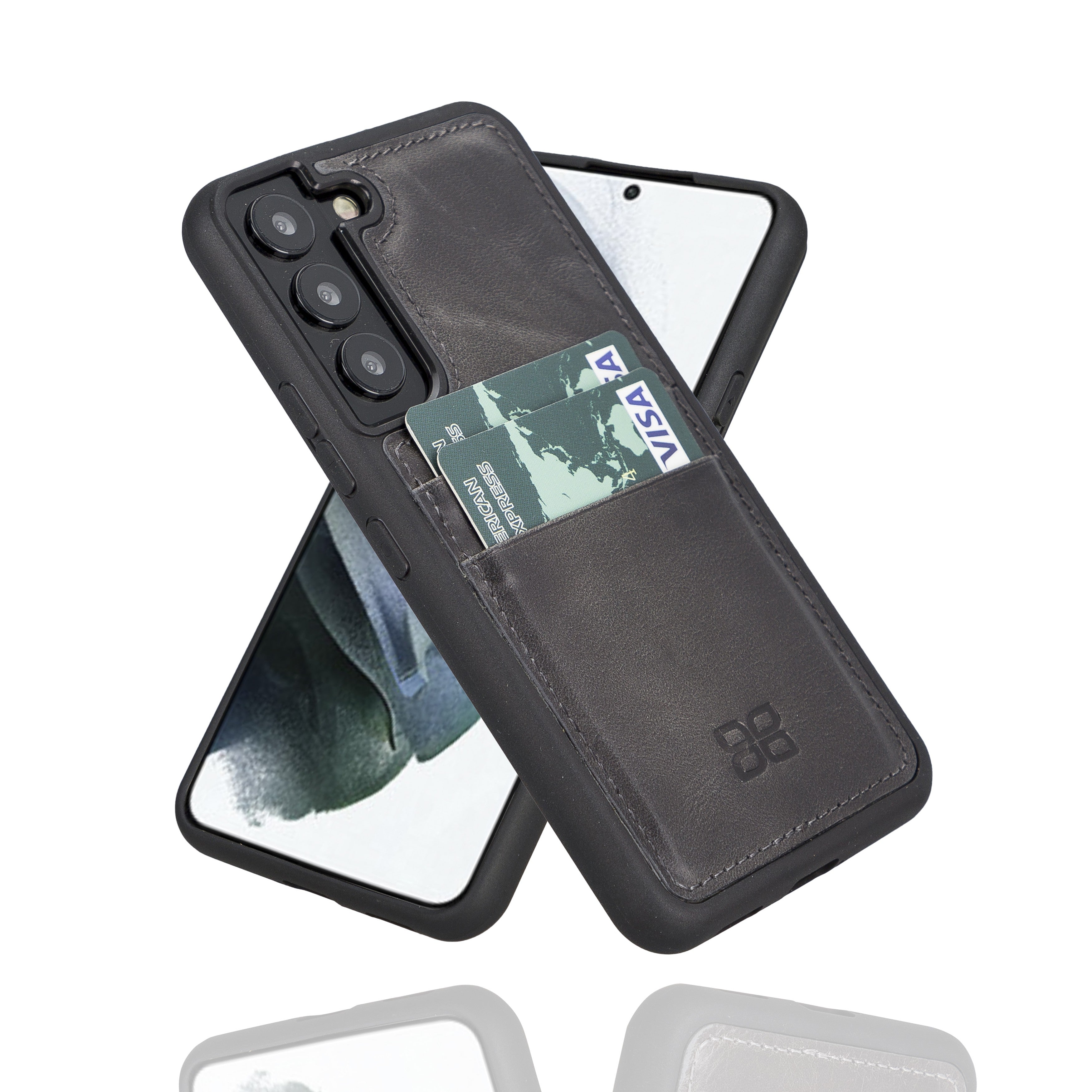 BOULETTA FLEX COVER LEDERHÜLLE MIT KARTENFACH FÜR SAMSUNG GALAXY S23 Plus - Grau