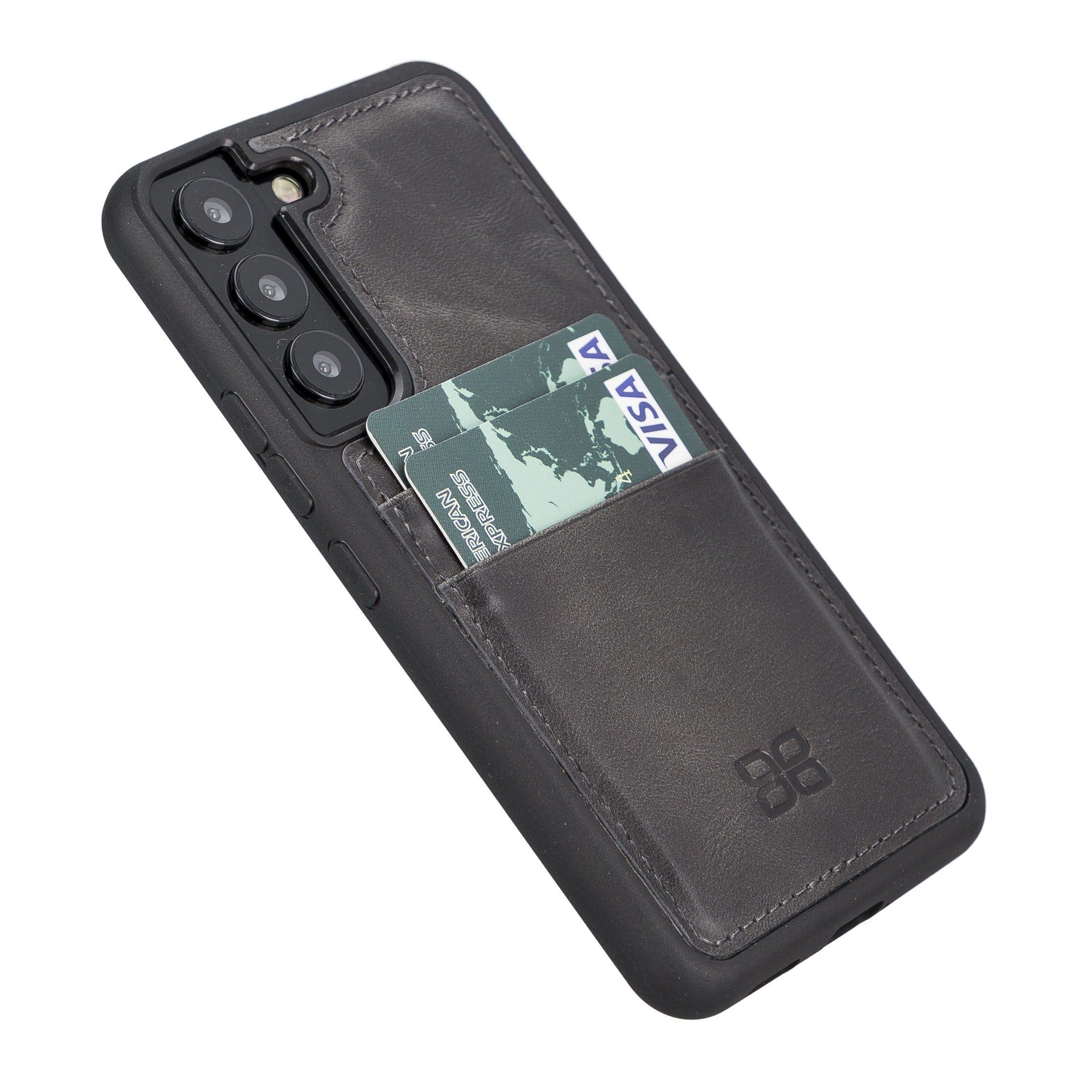 BOULETTA FLEX COVER LEDERHÜLLE MIT KARTENFACH FÜR SAMSUNG GALAXY S23 Plus - Grau
