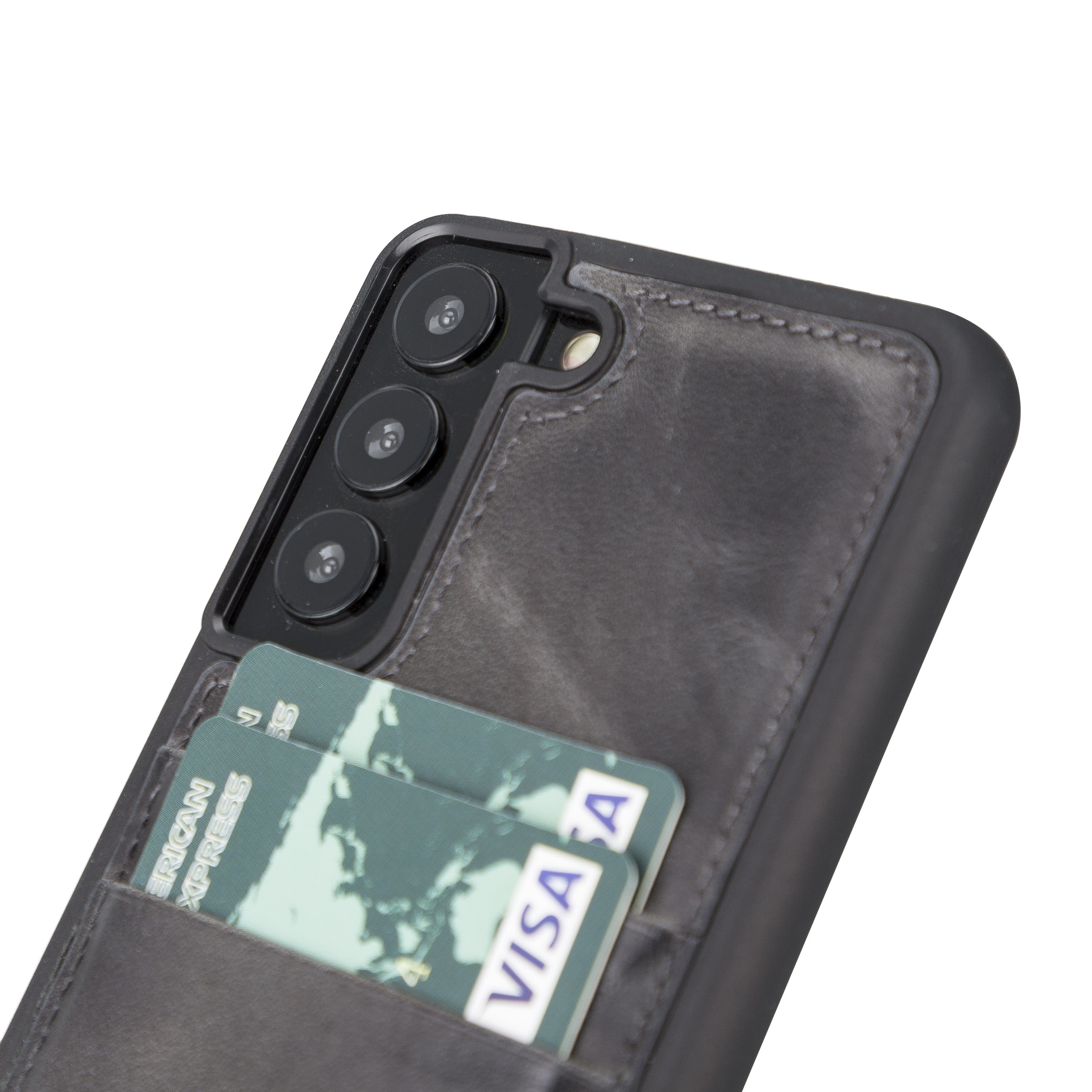 BOULETTA FLEX COVER LEDERHÜLLE MIT KARTENFACH FÜR SAMSUNG GALAXY S23 Plus - Grau