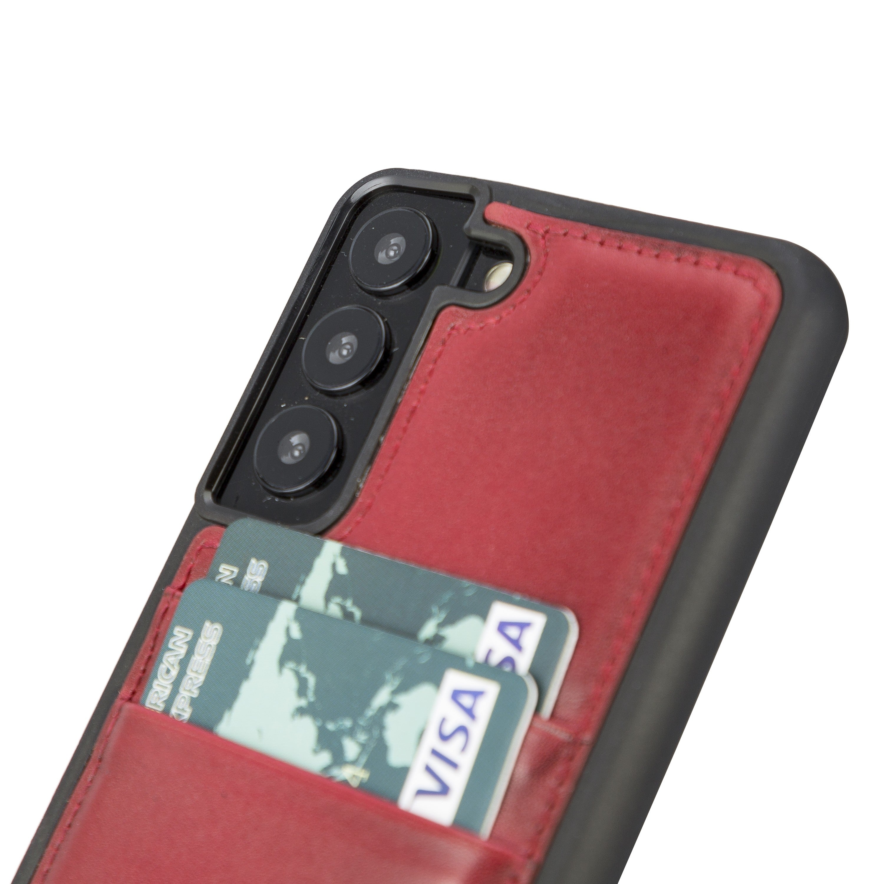 BOULETTA FLEX COVER LEDERHÜLLE MIT KARTENFACH FÜR SAMSUNG GALAXY S23 Plus- Rot