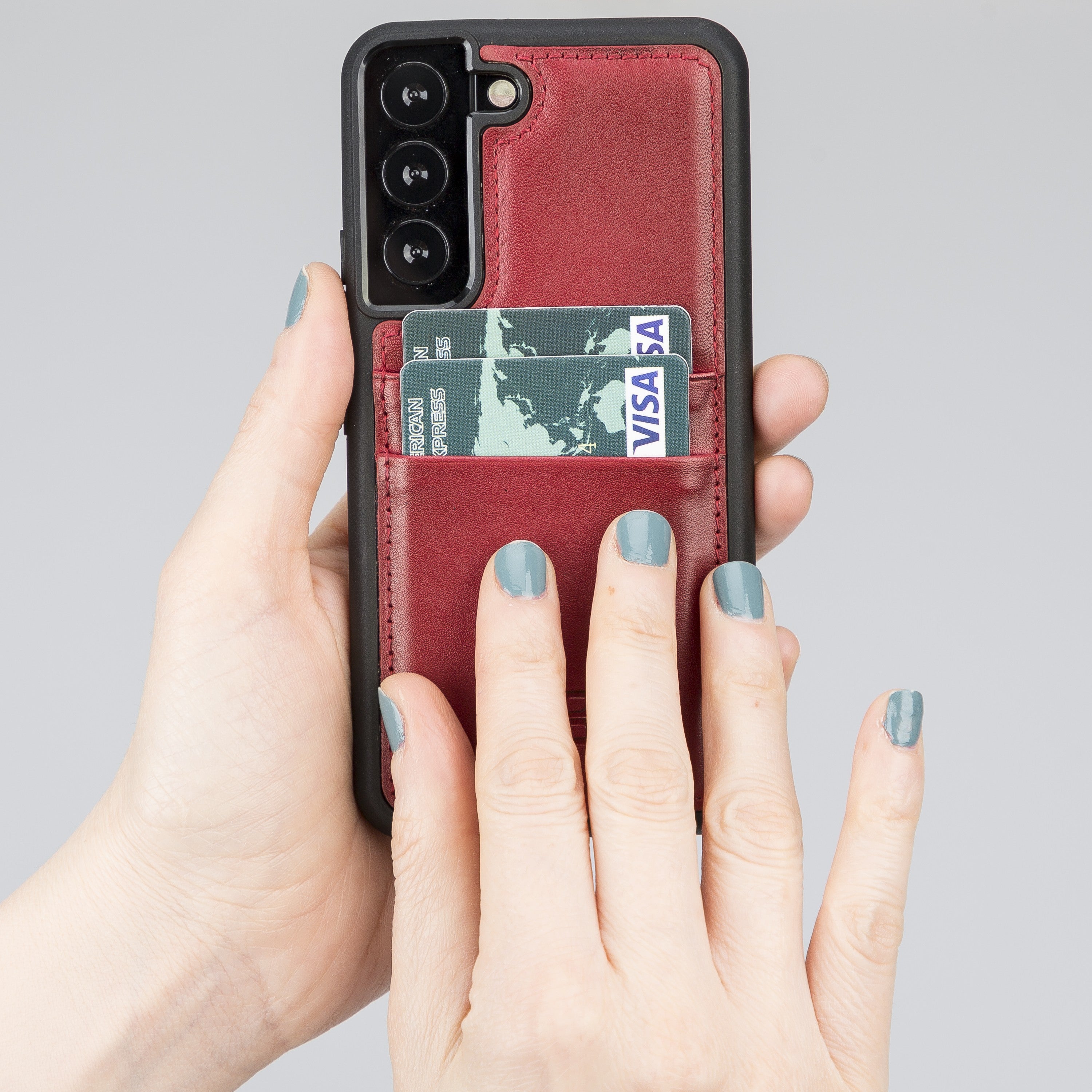 BOULETTA FLEX COVER LEDERHÜLLE MIT KARTENFACH FÜR SAMSUNG GALAXY S23 Plus- Rot