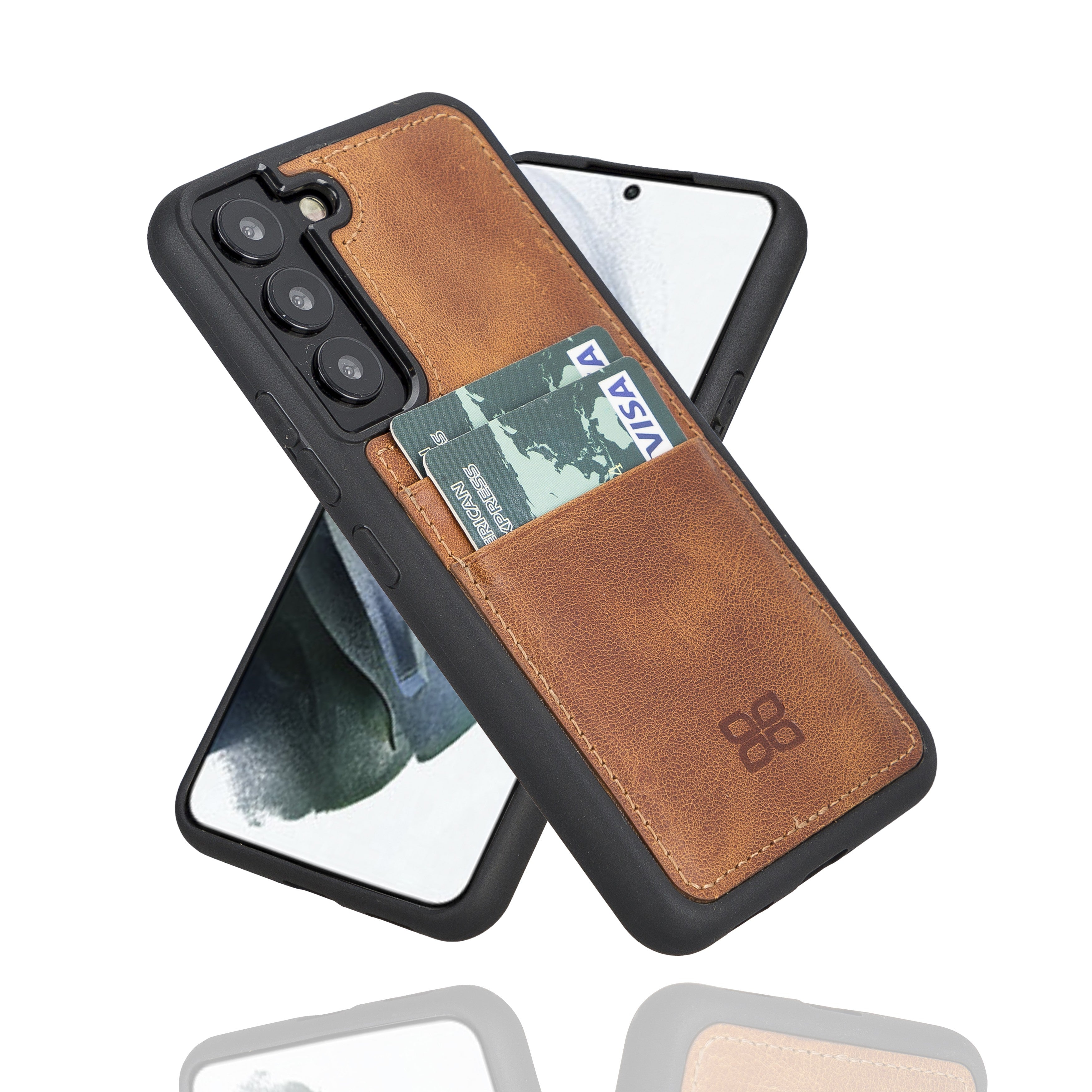 BOULETTA FLEX COVER LEDERHÜLLE MIT KARTENFACH FÜR SAMSUNG GALAXY S23 Plus- Vegetal Tan