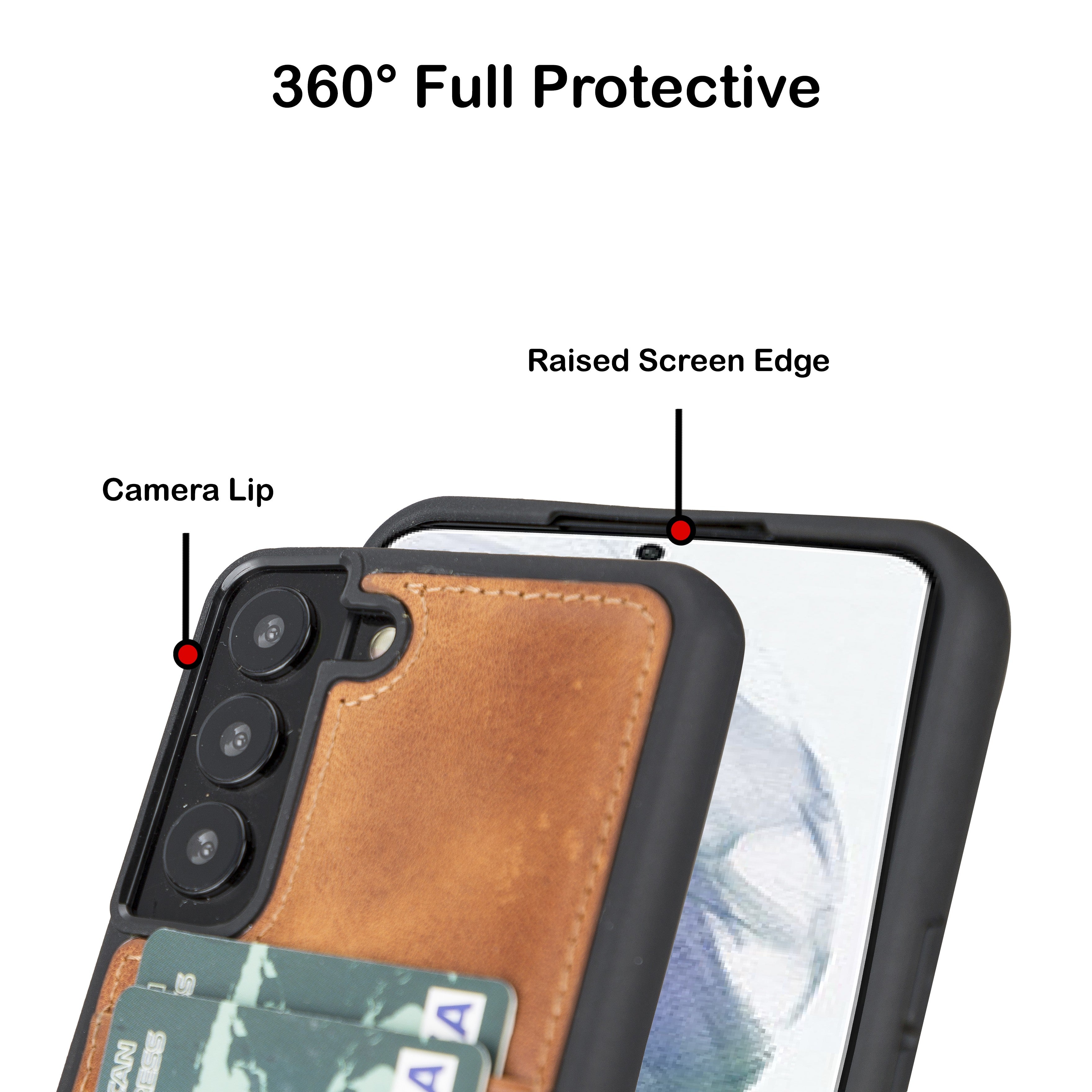 BOULETTA FLEX COVER LEDERHÜLLE MIT KARTENFACH FÜR SAMSUNG GALAXY S23 Plus- Vegetal Tan