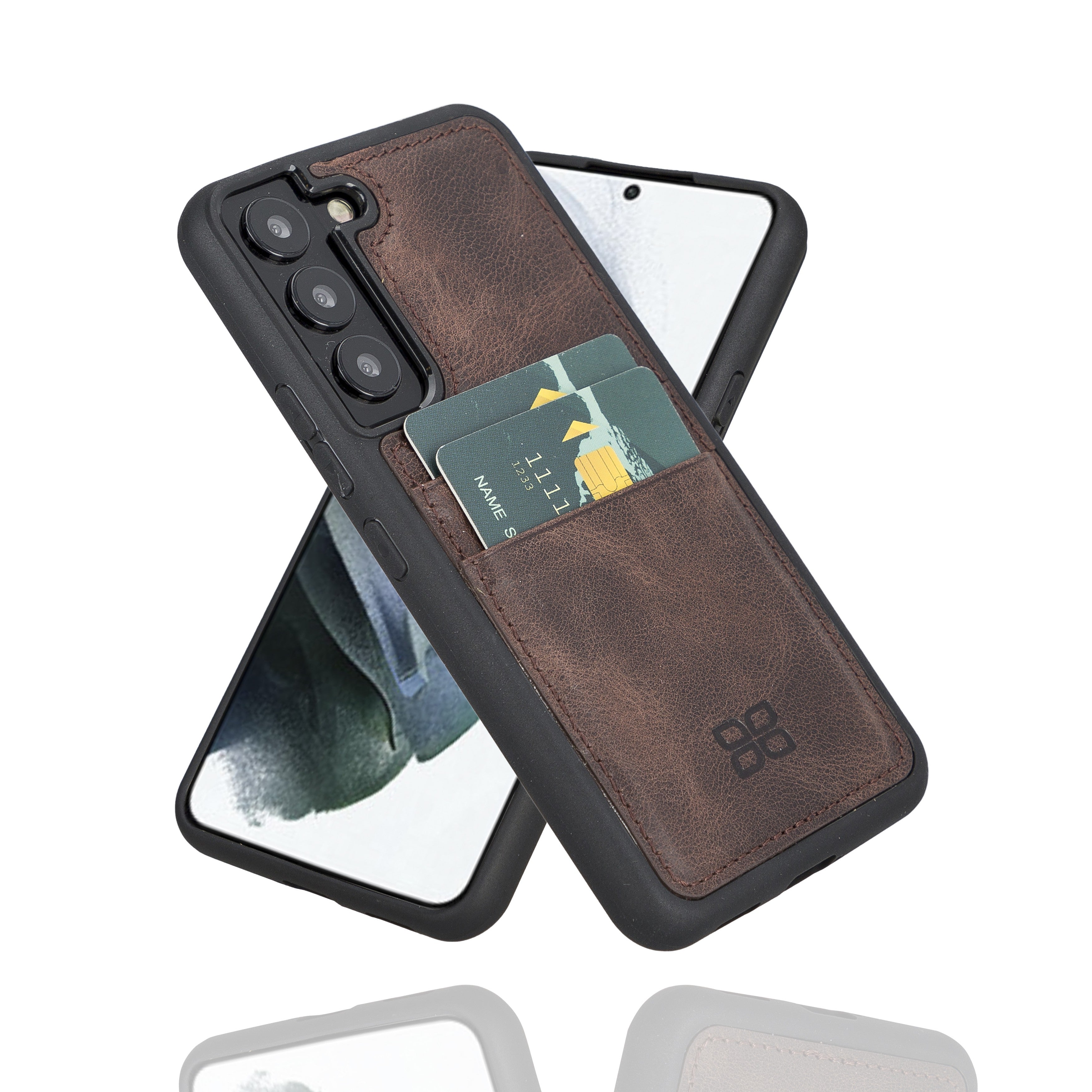 BOULETTA FLEX COVER LEDERHÜLLE MIT KARTENFACH FÜR SAMSUNG GALAXY S23 Plus - Dunkelbraun