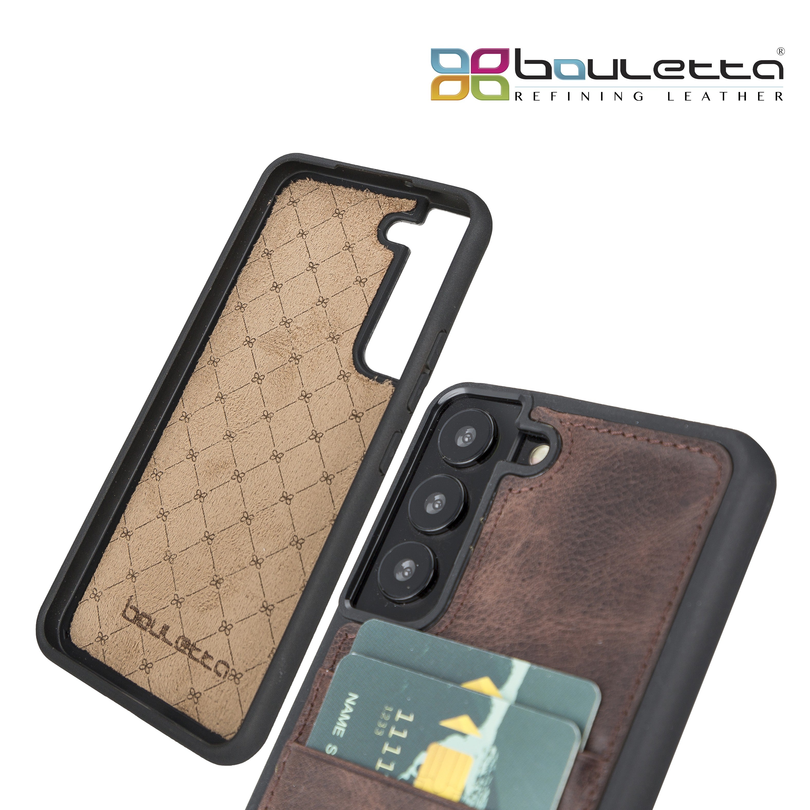 BOULETTA FLEX COVER LEDERHÜLLE MIT KARTENFACH FÜR SAMSUNG GALAXY S23 Plus - Dunkelbraun