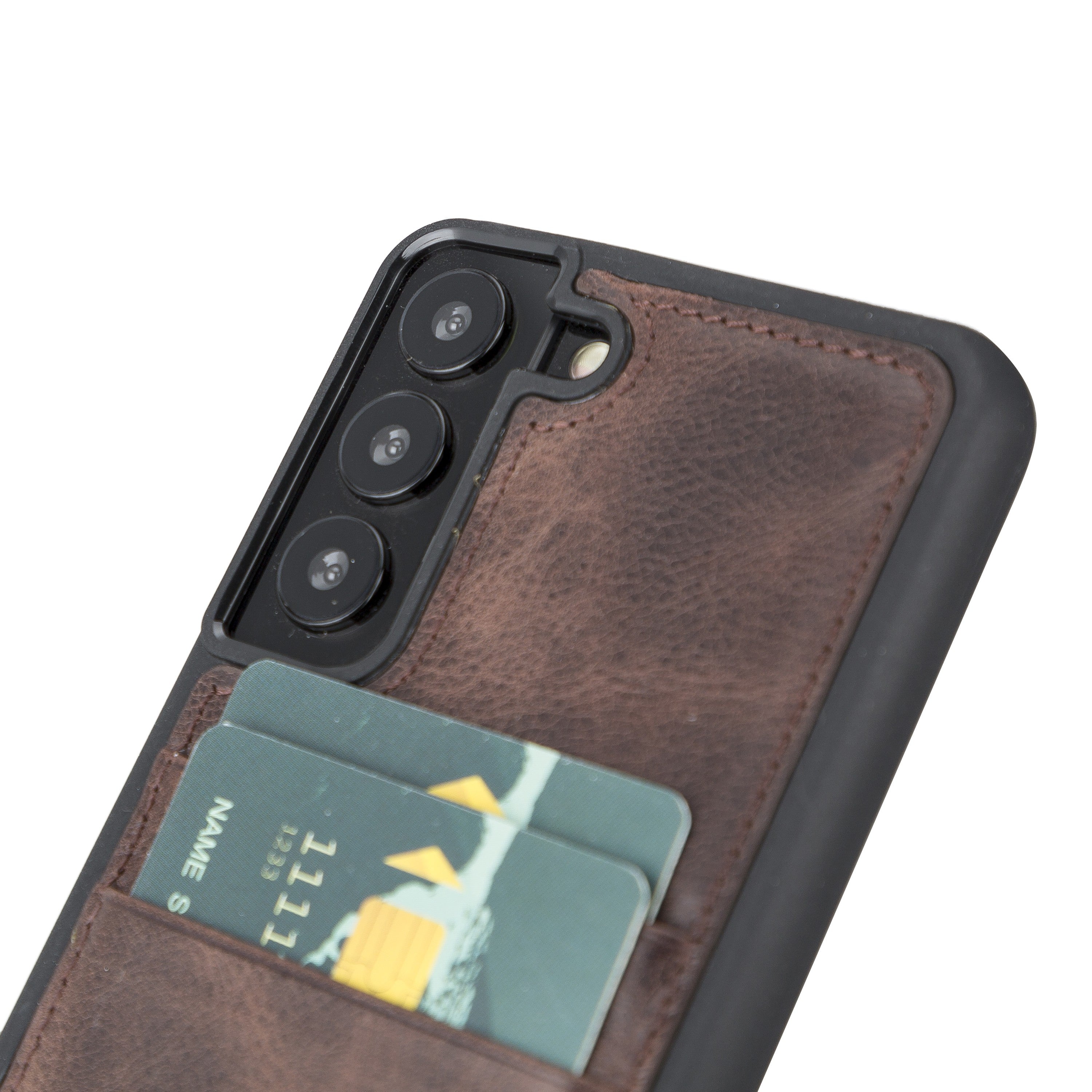 BOULETTA FLEX COVER LEDERHÜLLE MIT KARTENFACH FÜR SAMSUNG GALAXY S23 Plus - Dunkelbraun