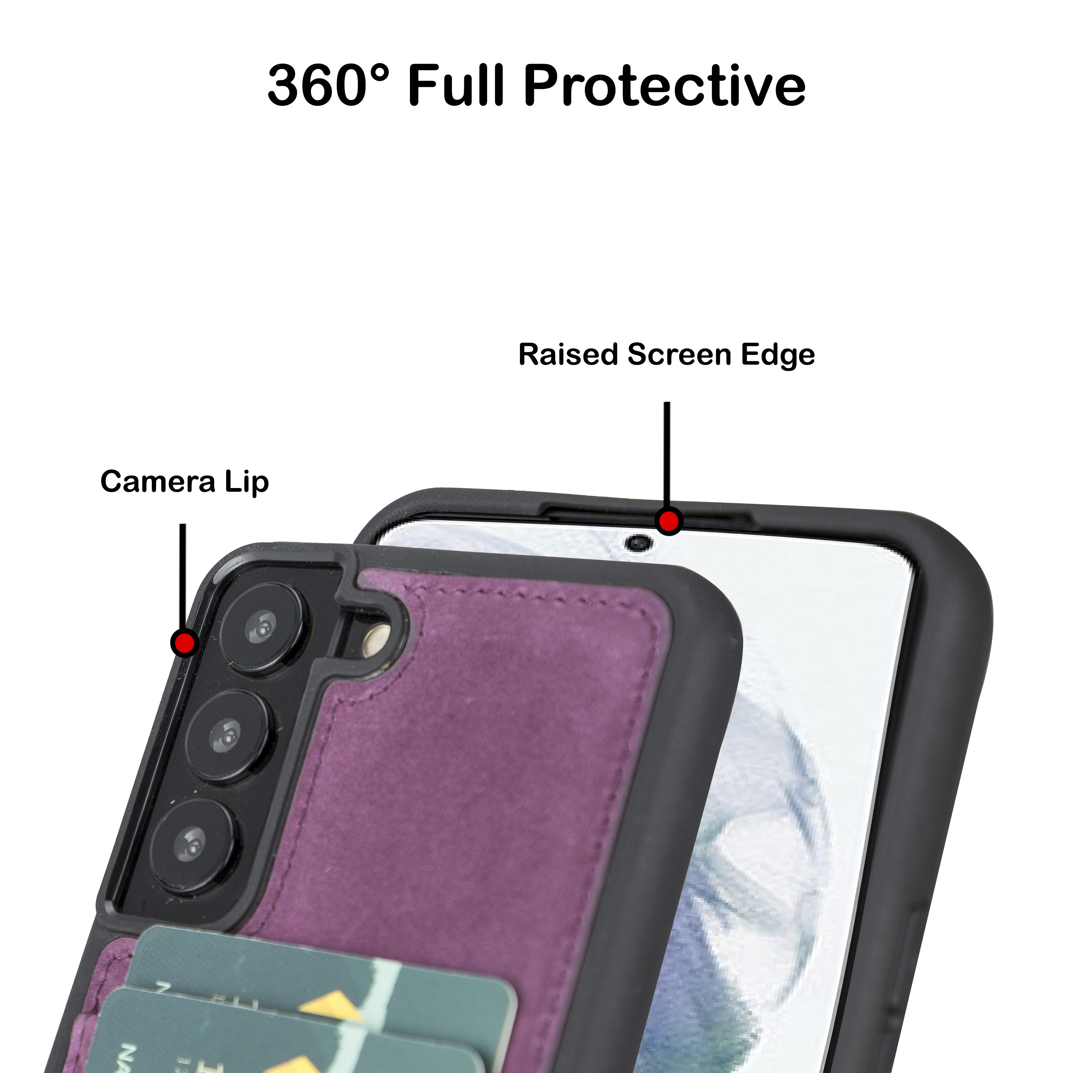 BOULETTA FLEX COVER LEDERHÜLLE MIT KARTENFACH FÜR SAMSUNG GALAXY S23 Plus - Lila