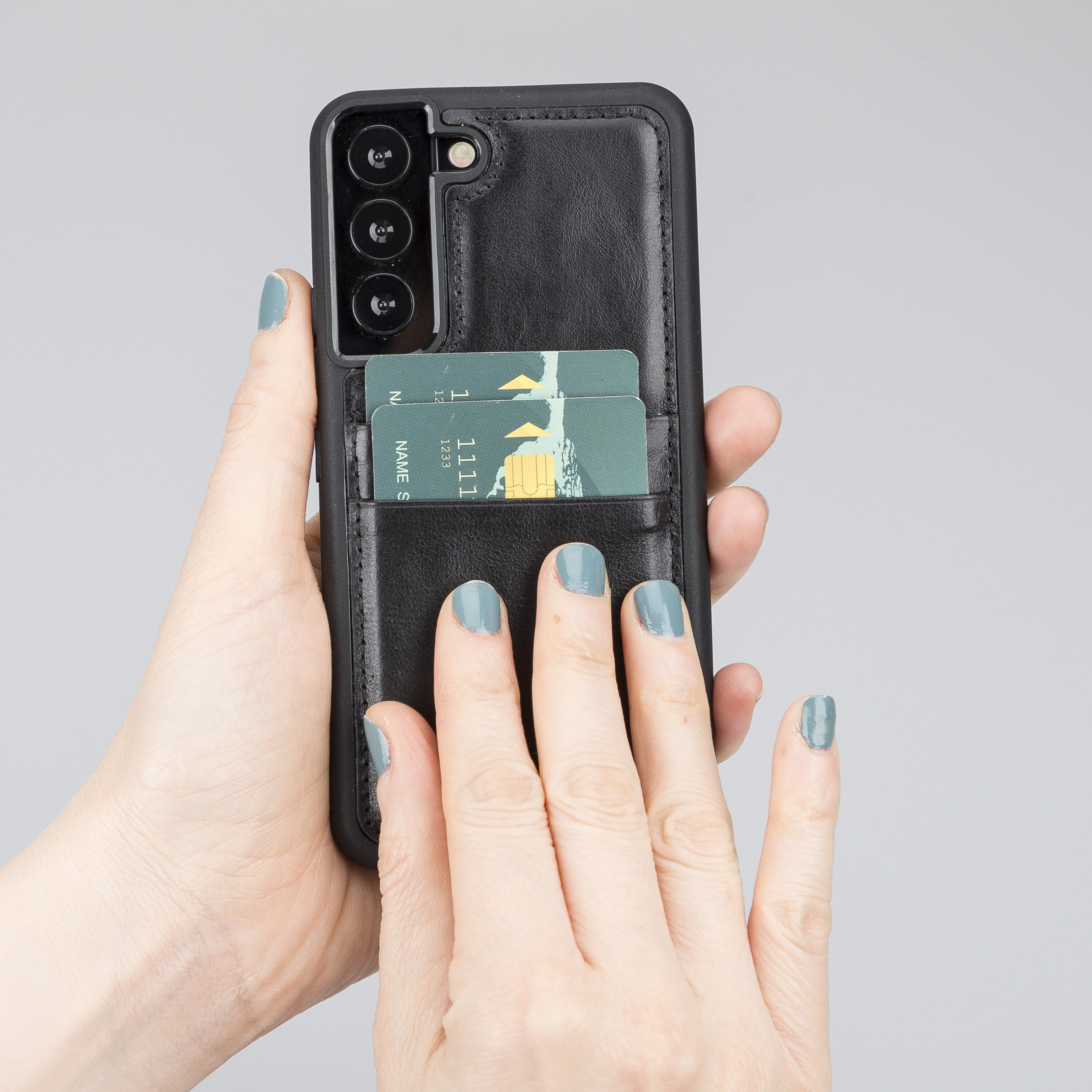 BOULETTA FLEX COVER LEDERHÜLLE MIT KARTENFACH FÜR SAMSUNG GALAXY S23 - Schwarz