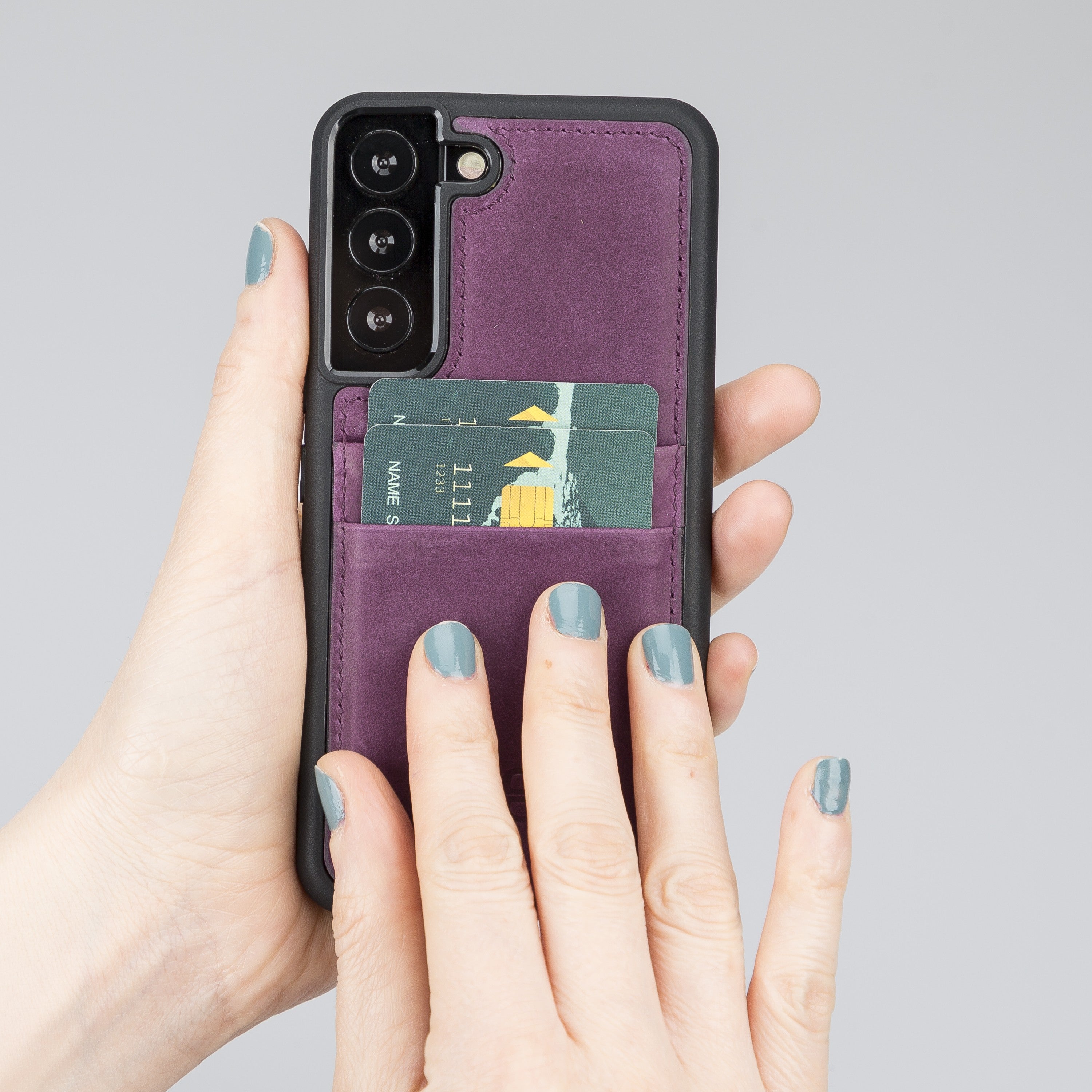 BOULETTA FLEX COVER LEDERHÜLLE MIT KARTENFACH FÜR SAMSUNG GALAXY S23 - Lila
