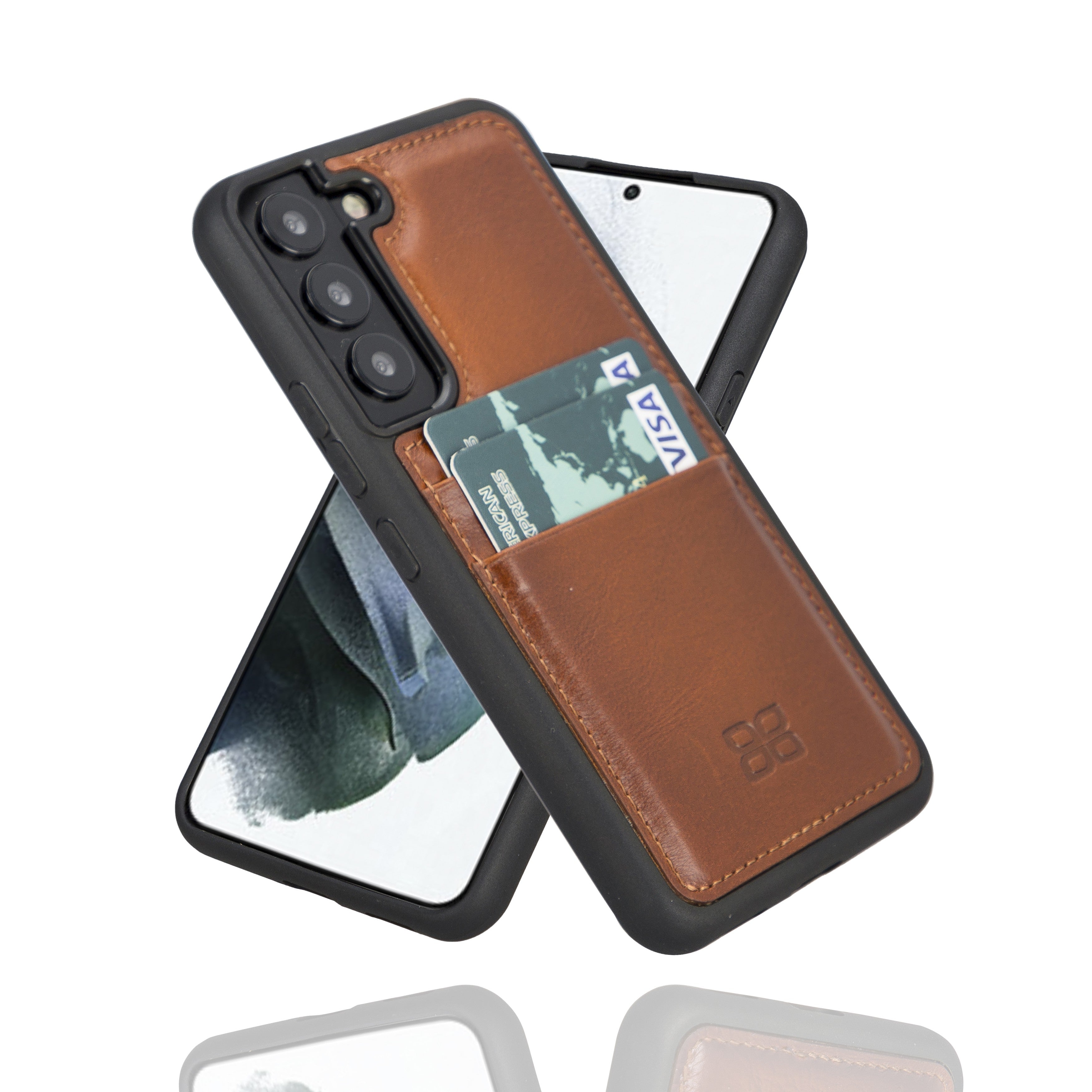 BOULETTA FLEX COVER LEDERHÜLLE MIT KARTENFACH FÜR SAMSUNG GALAXY S23- Tan