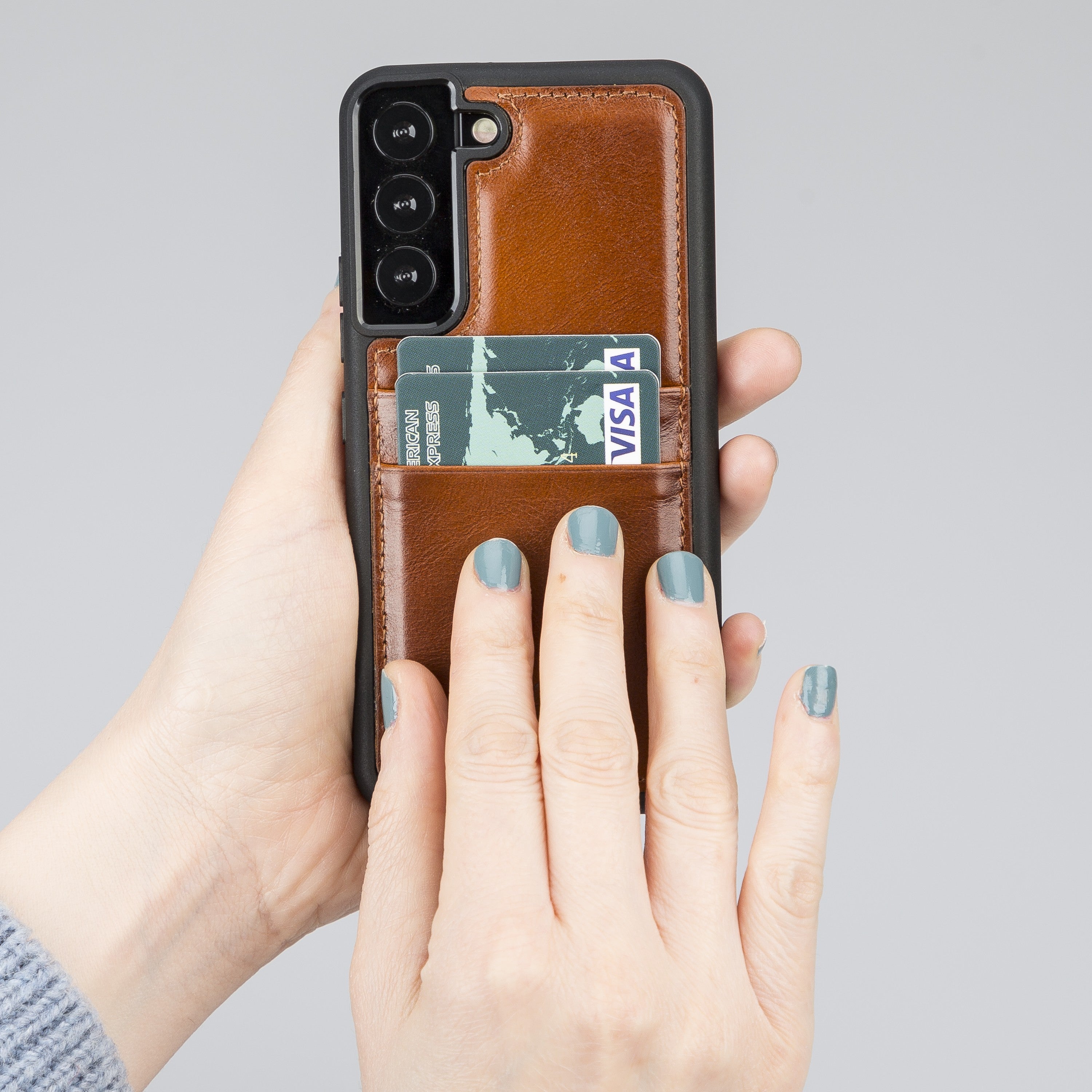 BOULETTA FLEX COVER LEDERHÜLLE MIT KARTENFACH FÜR SAMSUNG GALAXY S23- Tan