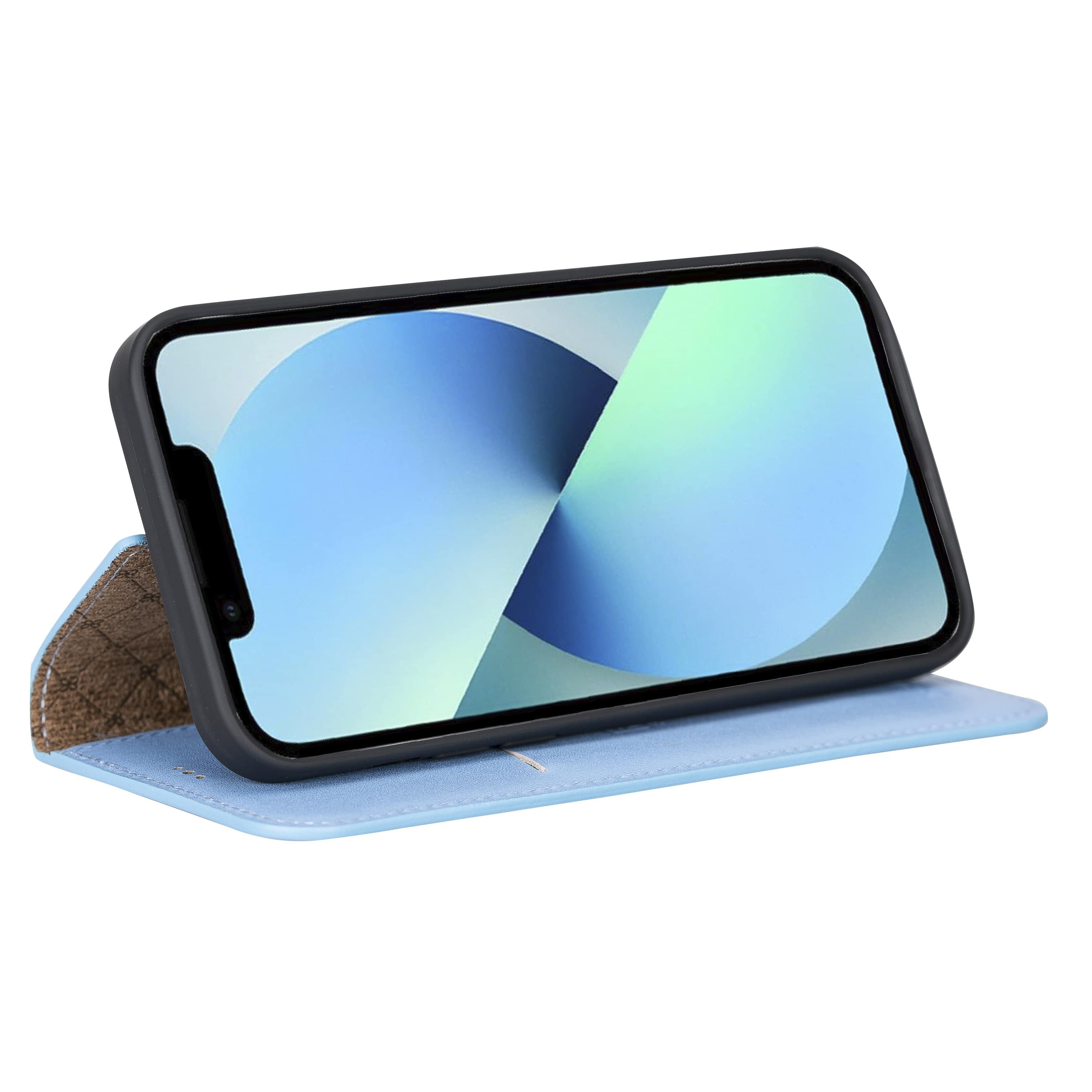 iPhone 13 Pro Max Bouletta Brooks Leder Slim Etui Himmelblau