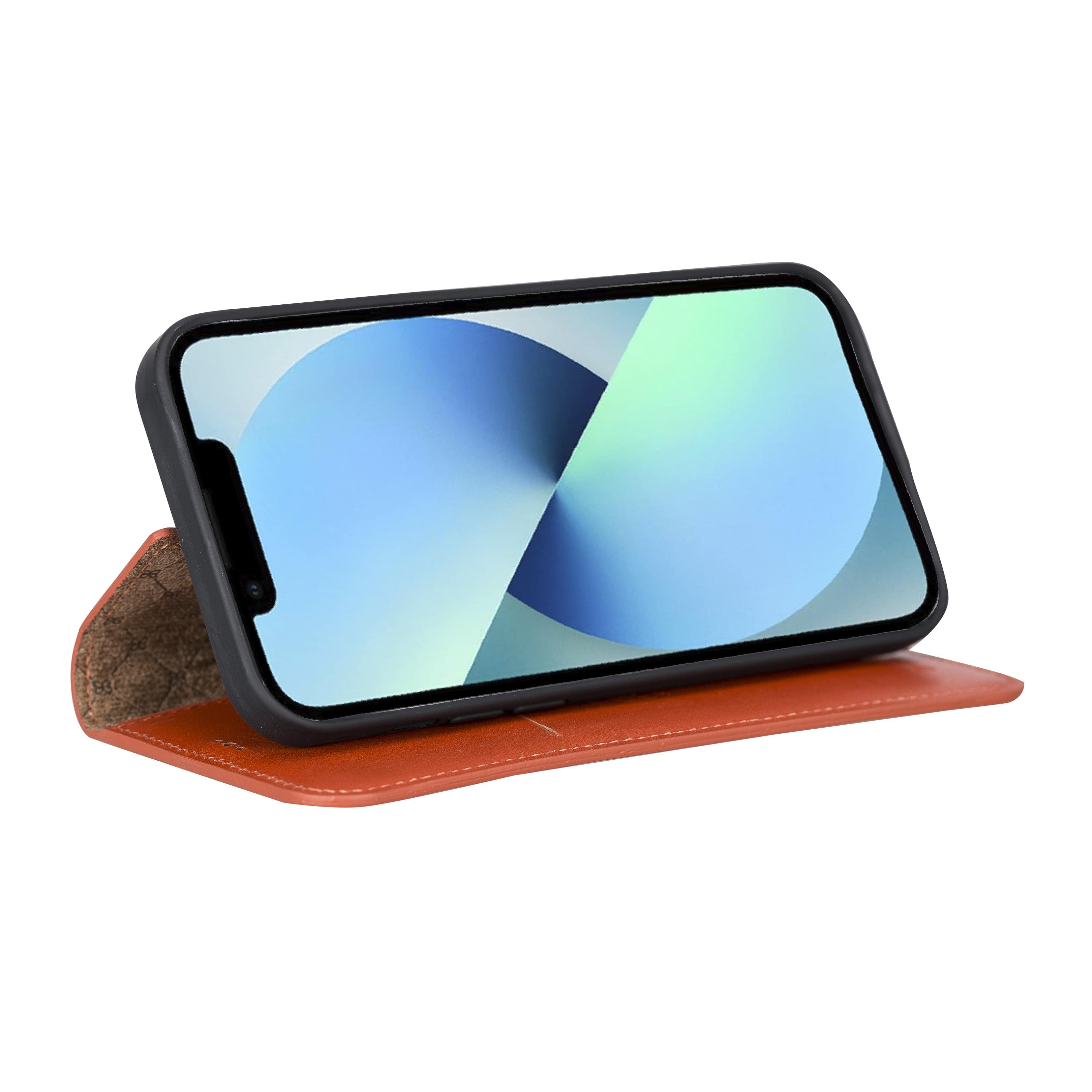 iPhone 13 Pro Max Bouletta Brooks Leder Slim Etui Orange