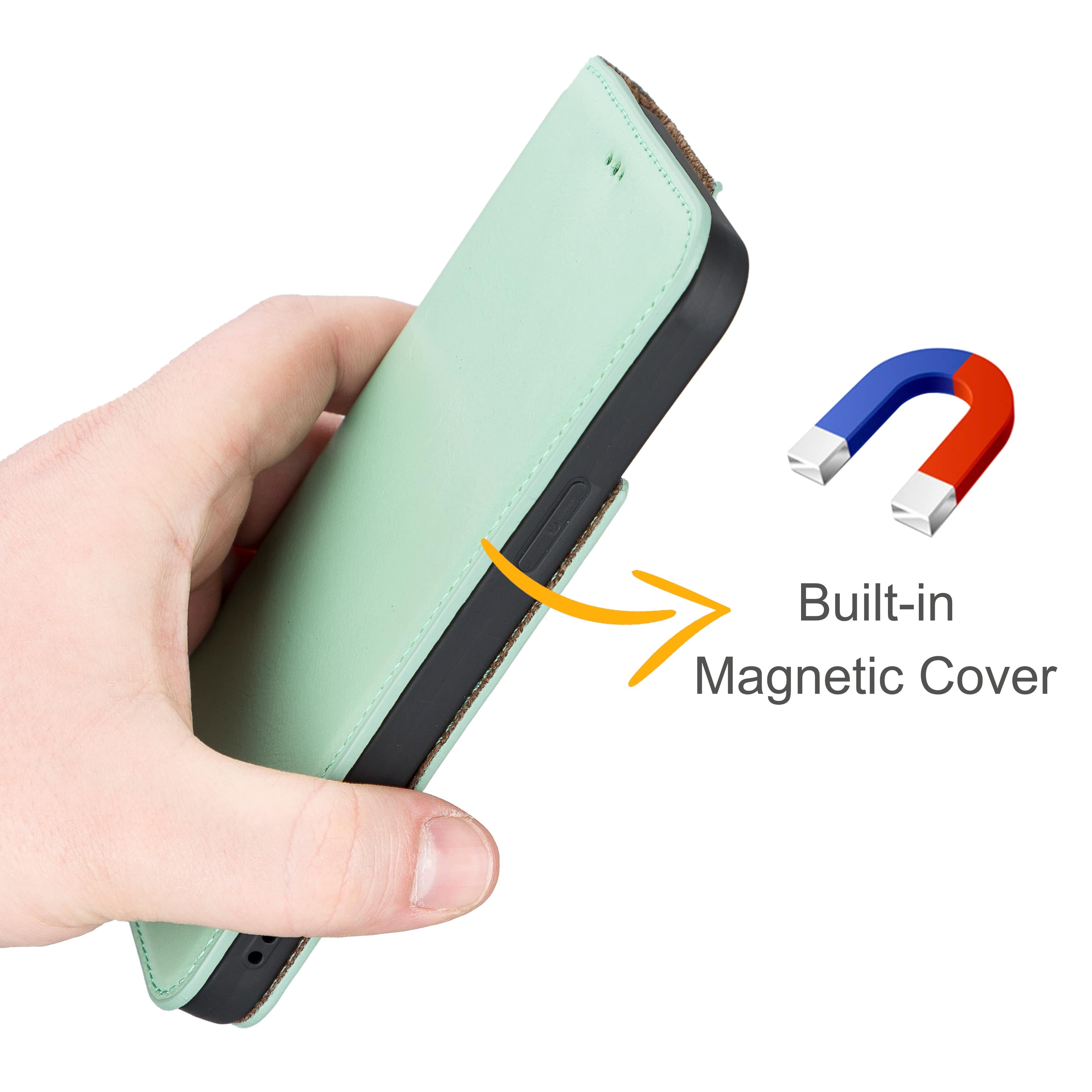 iPhone 13 Pro Max Bouletta Brooks Leder Slim Etui Grün