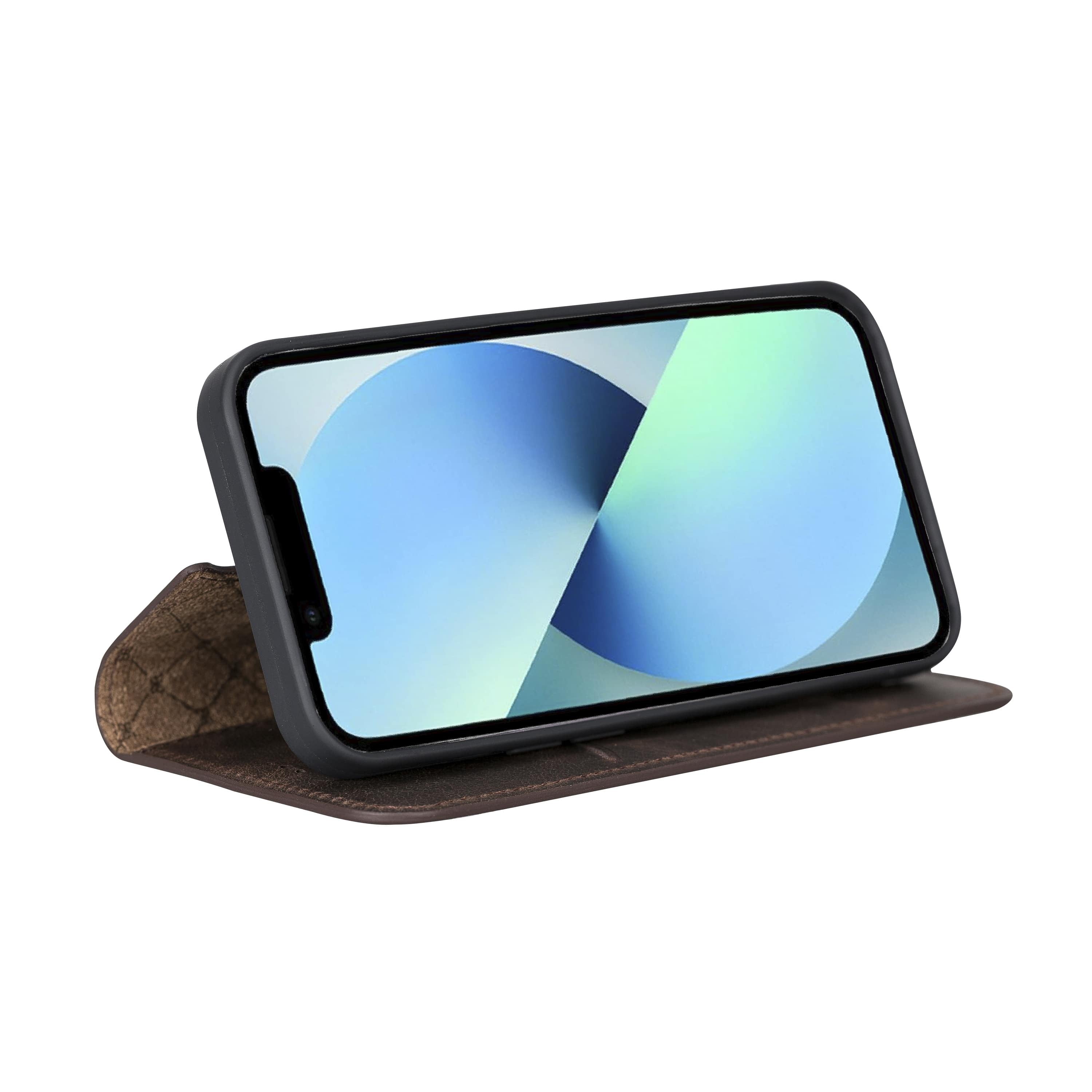 iPhone 13 Pro Max Bouletta Brooks Leder Slim Etui Braun