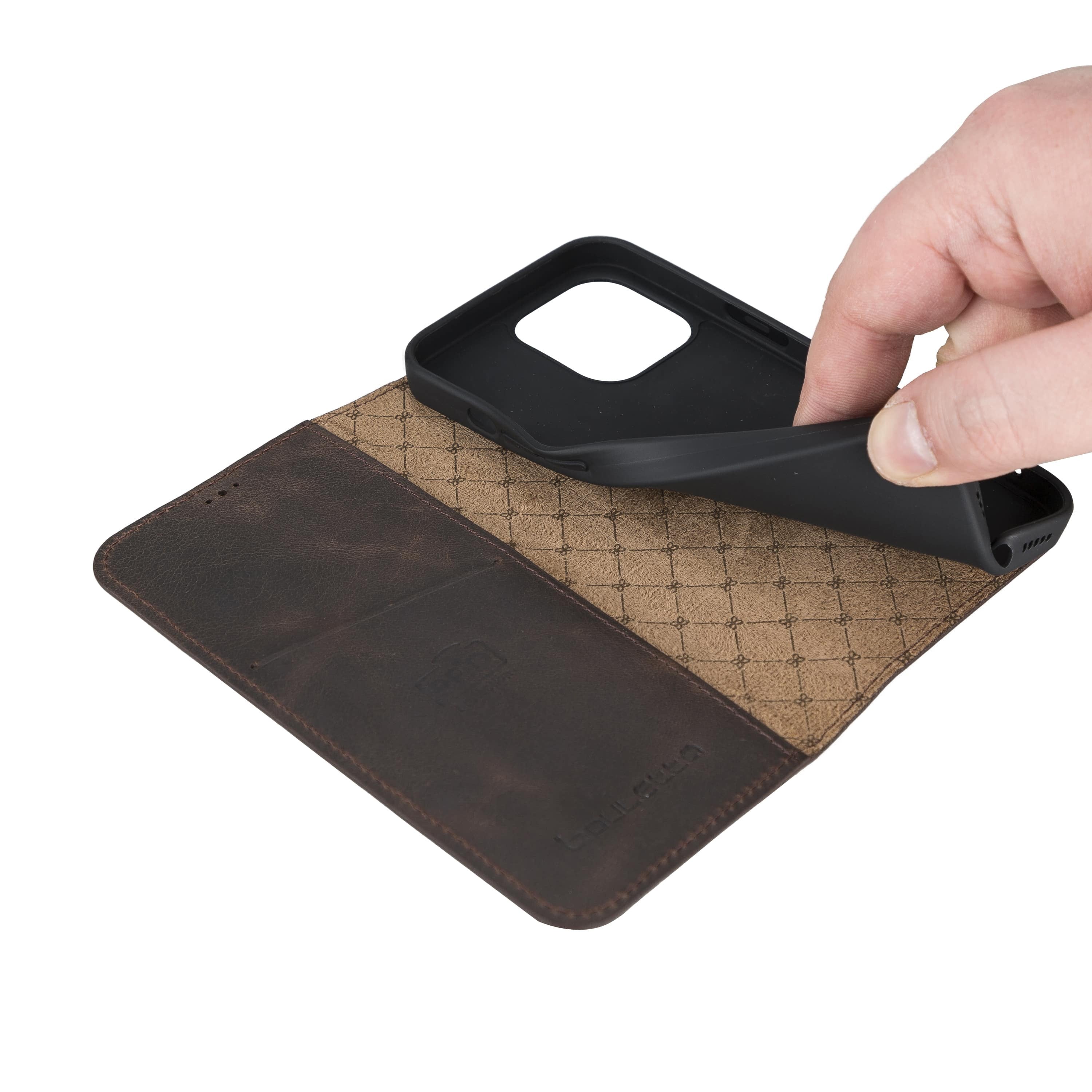 iPhone 13 Pro Max Bouletta Brooks Leder Slim Etui Braun
