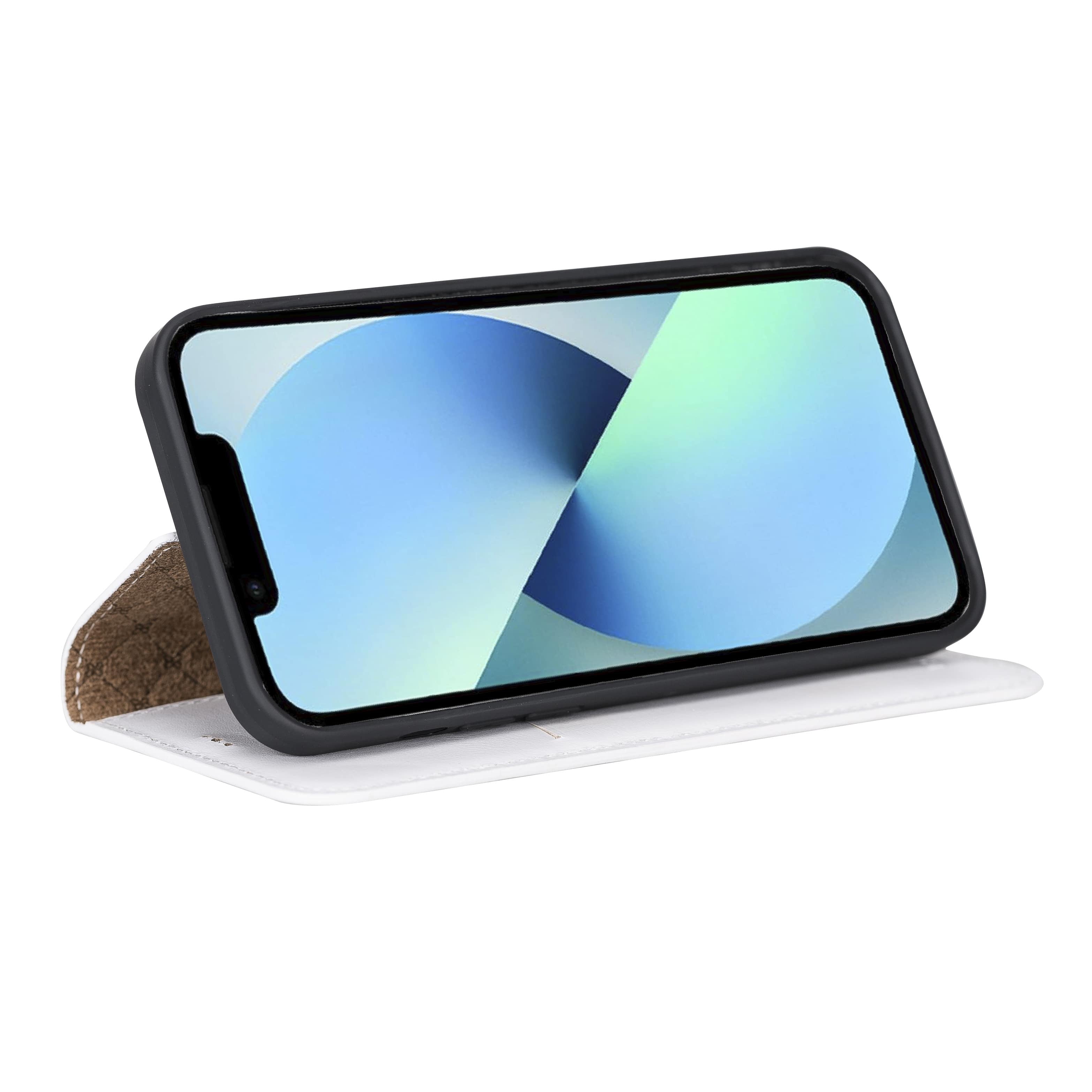 iPhone 13 Pro Max Bouletta Brooks Leder Slim Etui Weiss