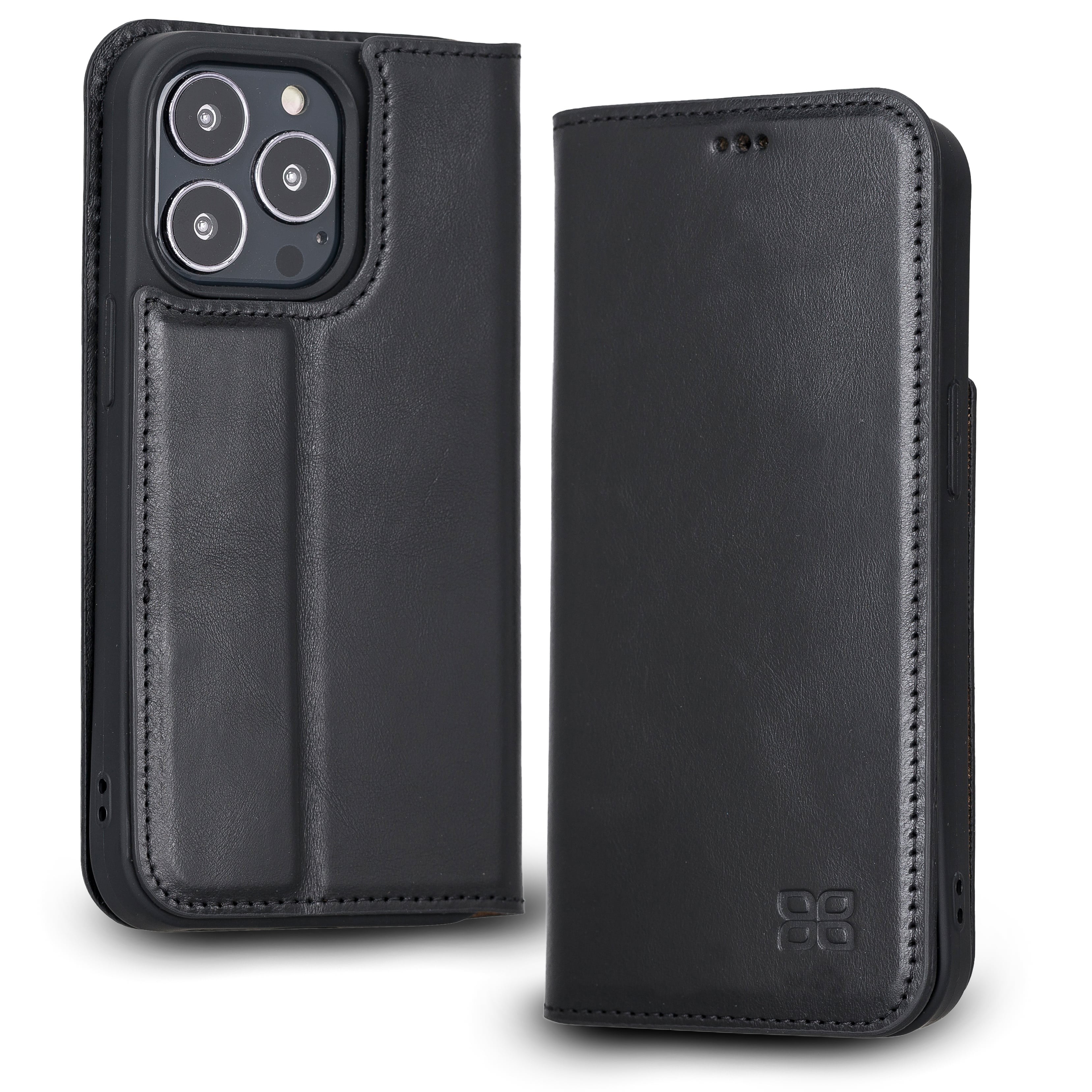 iPhone 13 Pro Max Bouletta Brooks Leder Slim Etui Schwarz