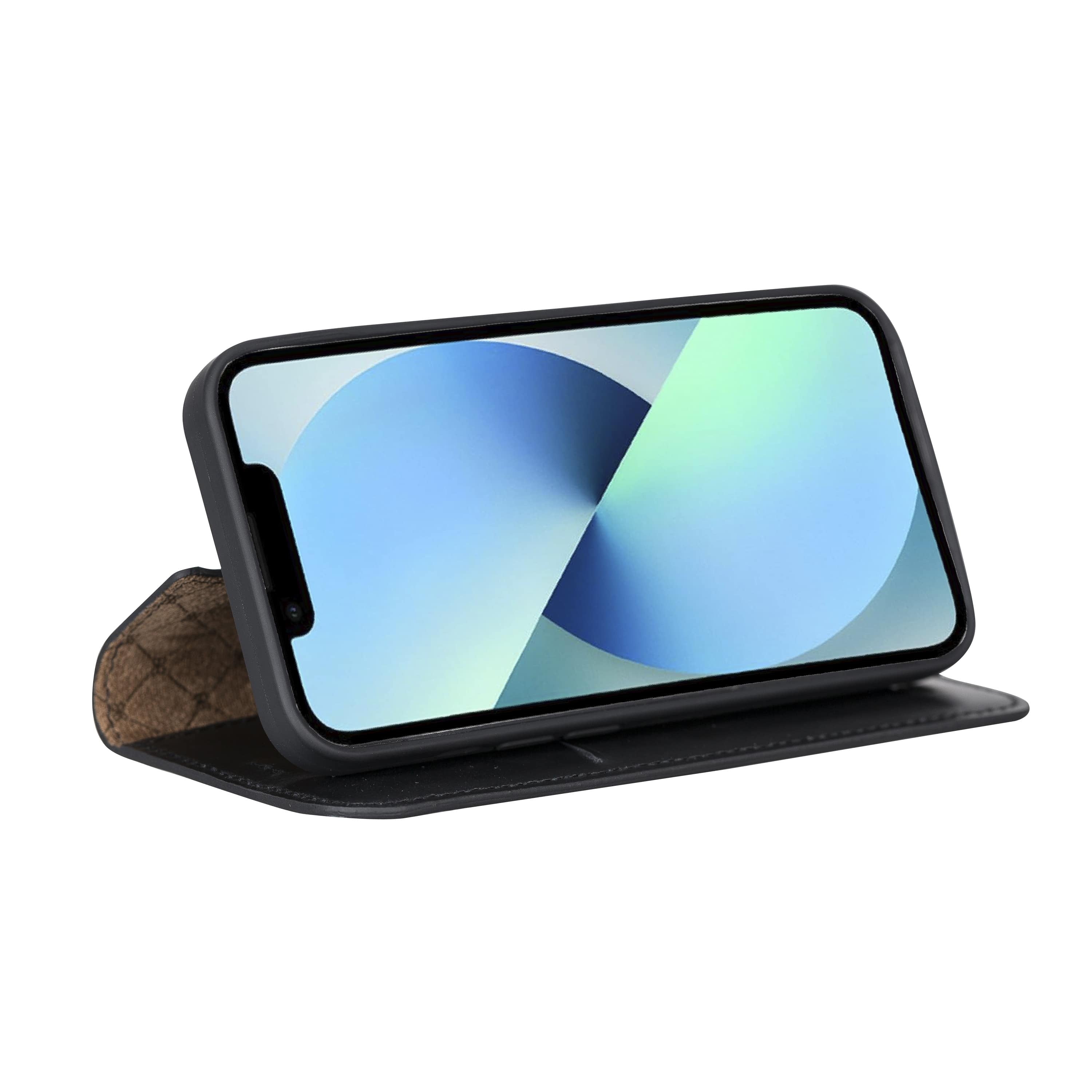 iPhone 13 Pro Max Bouletta Brooks Leder Slim Etui Schwarz