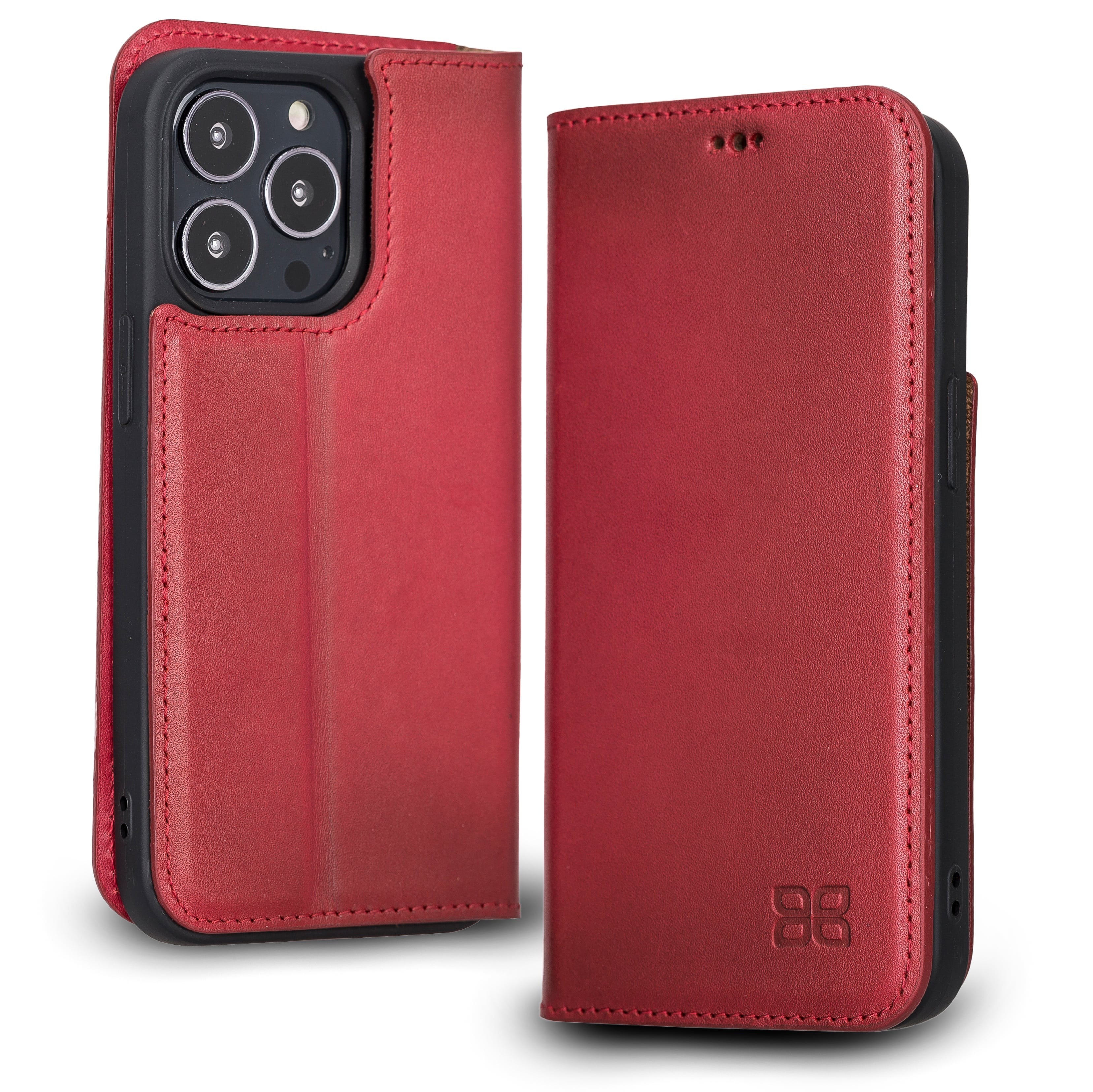 iPhone 13 Pro Max Bouletta Brooks Leder Slim Etui Rot
