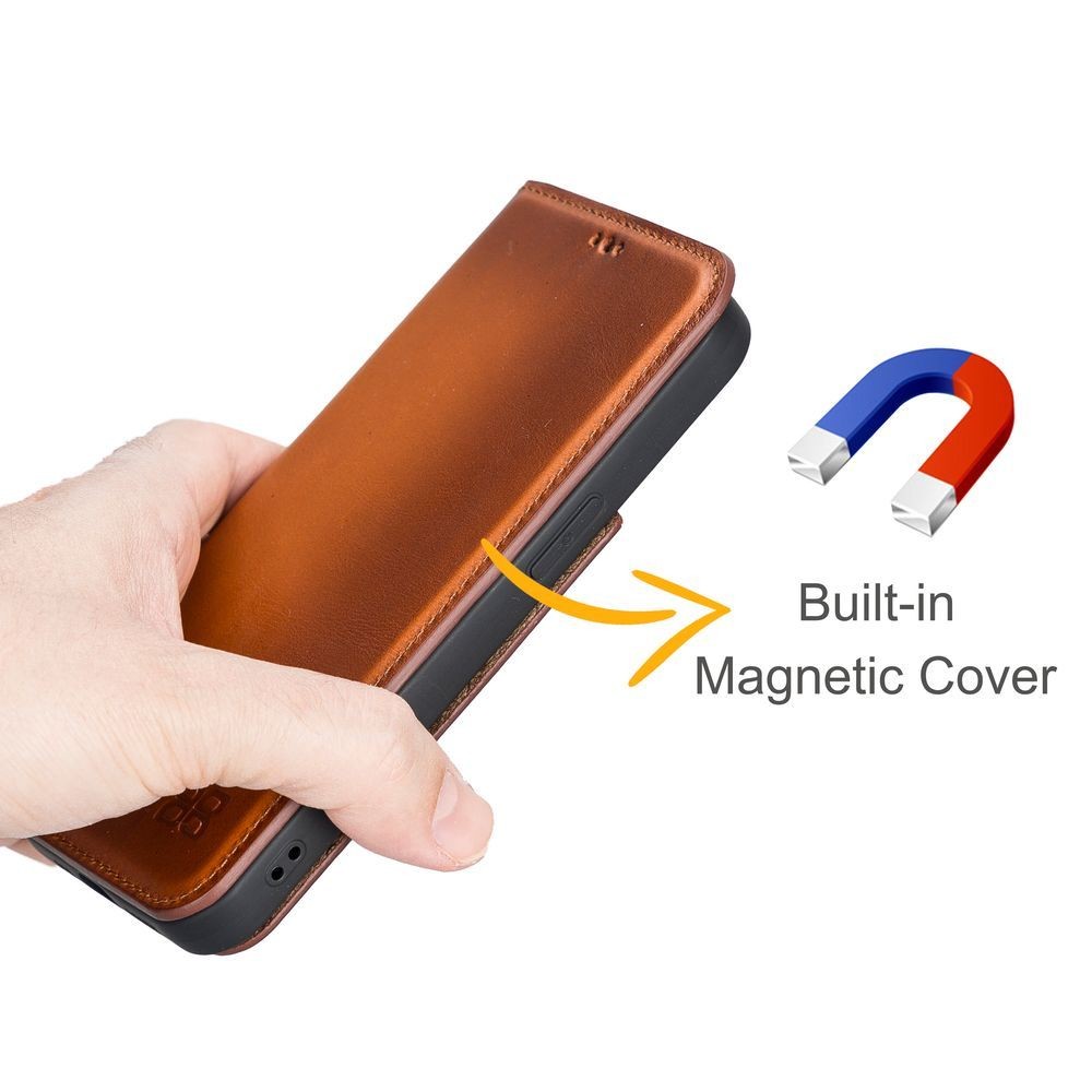 iPhone 13 Pro Max Bouletta Brooks Leder Slim Etui Tan