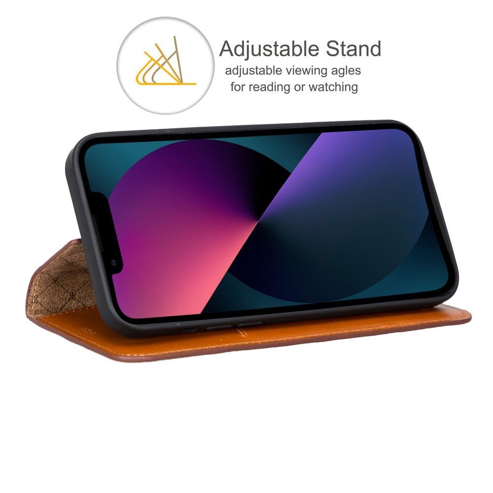iPhone 13 Pro Max Bouletta Brooks Leder Slim Etui Tan